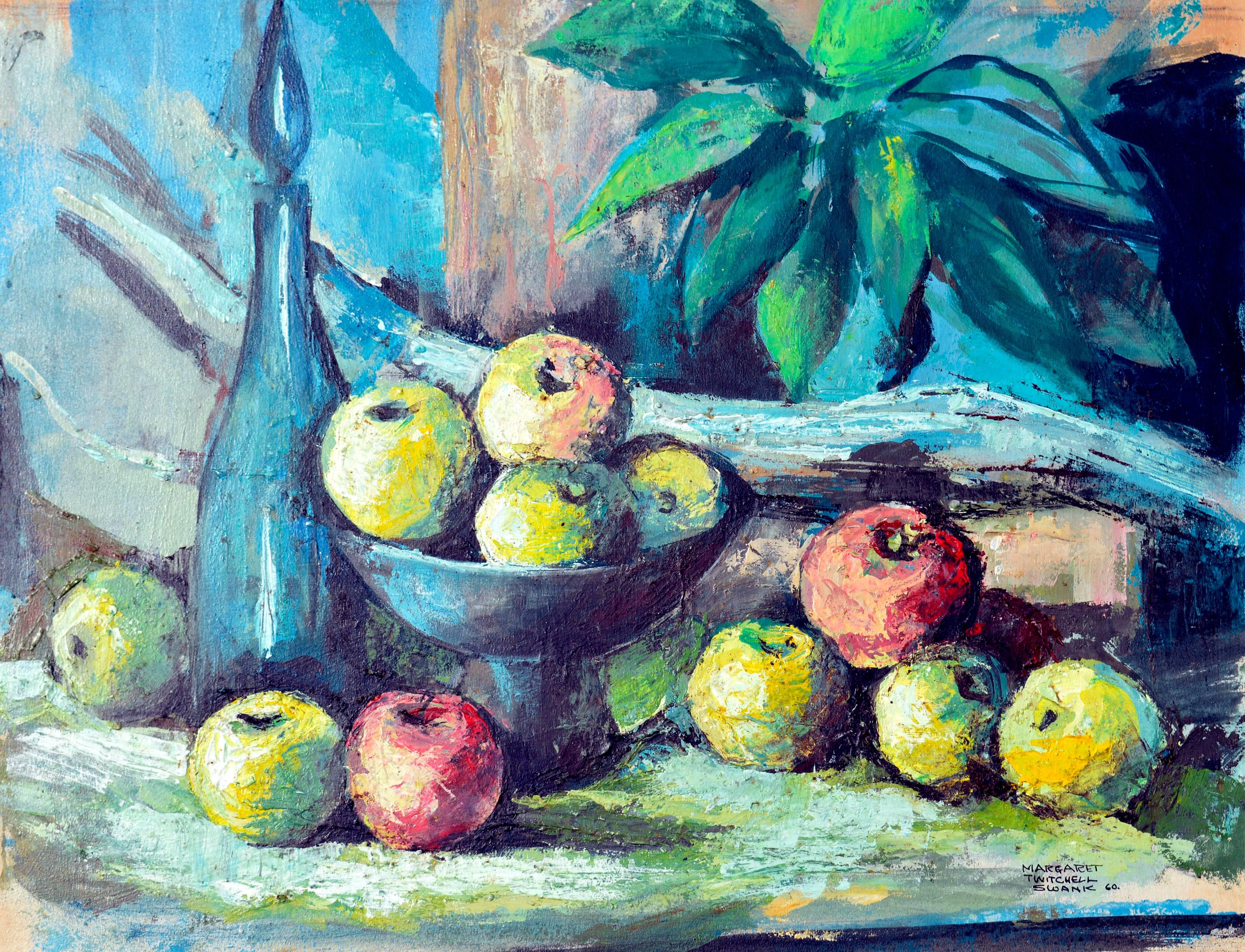 Margaret Twitchell Swank Still-Life Painting - Mid Century Apple Still Life 