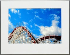 Used "Roller Coaster with Palms 1" - Santa Cruz Beach Boardwalk Color Photograph 