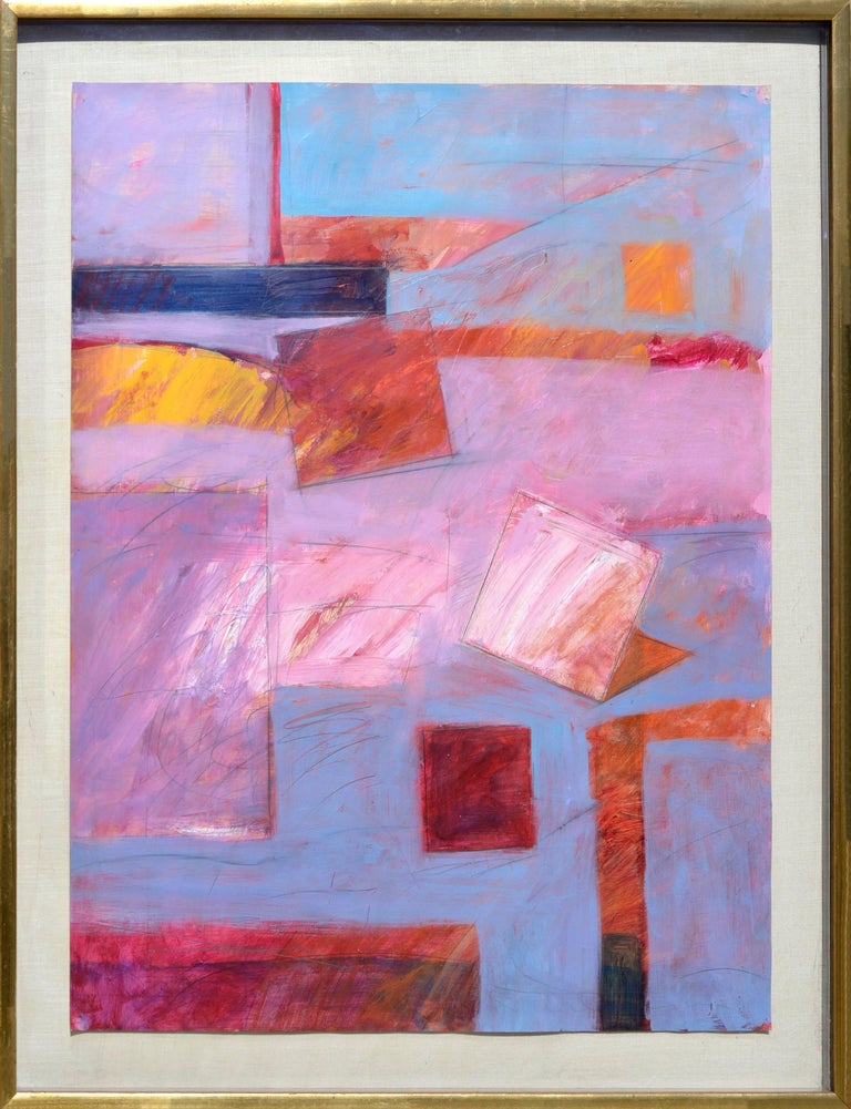 Two Sunset Geometric San Francisco Bay Area Abstracts - A pair  - Painting by Unknown