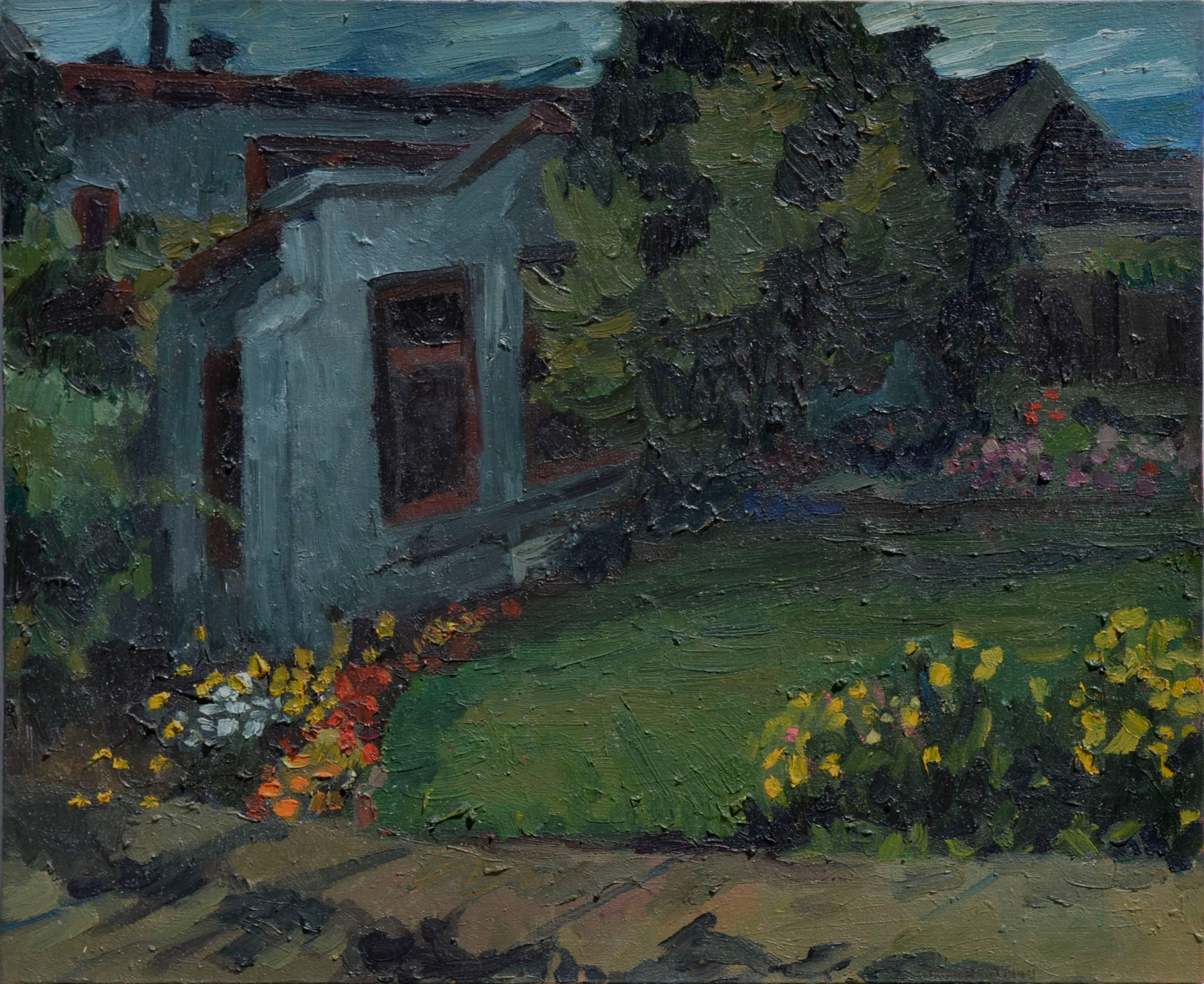 Landscape Painting Kristy Simmons - Paysage de jardin immaculé - Cottage du West Side