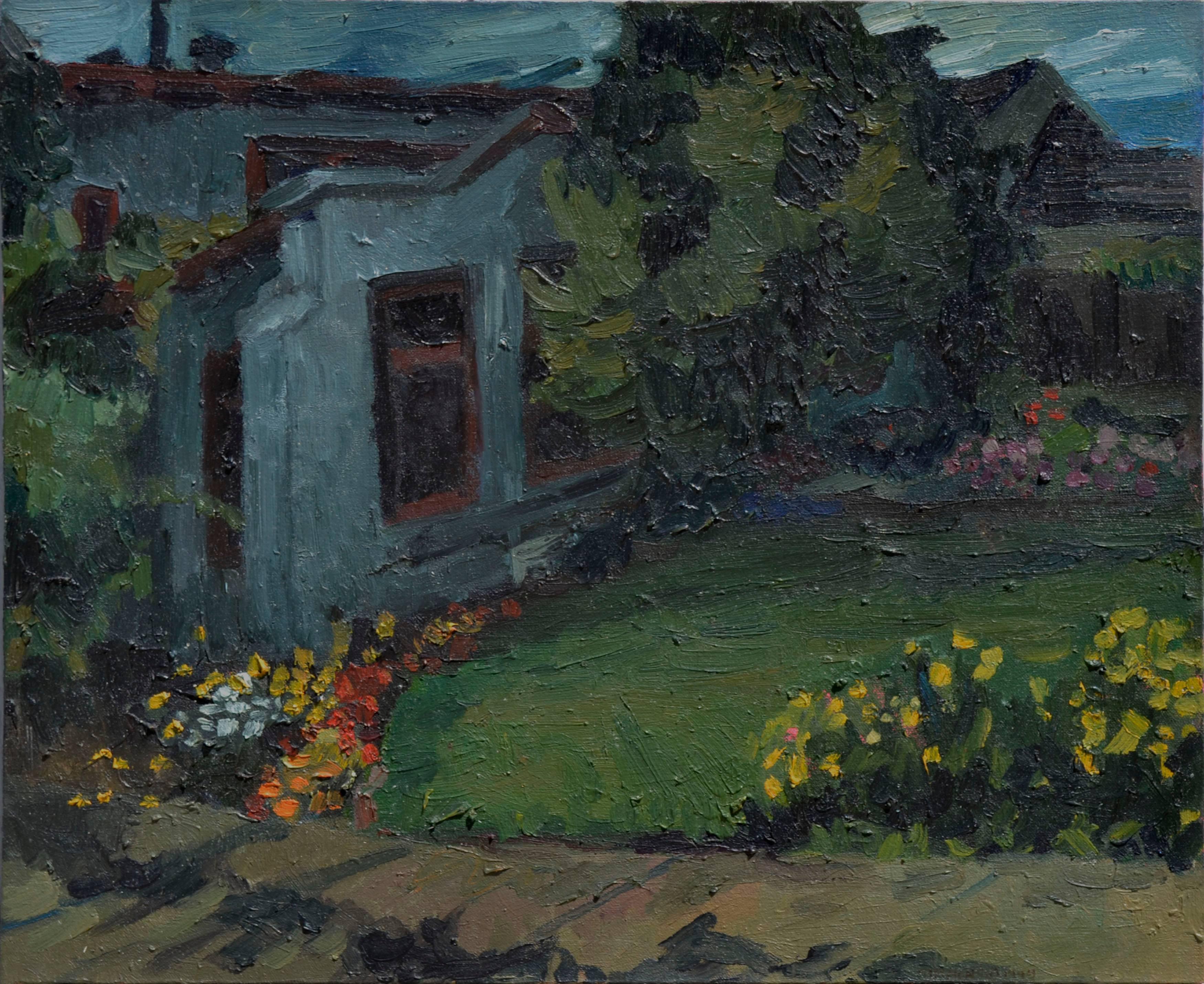 Nocturnal Garden Landscape -- West Side Cottage