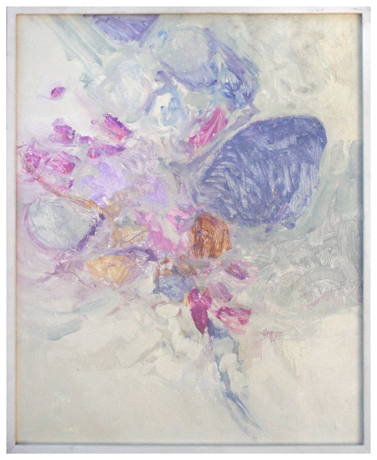 John Thomson Abstract Painting - Lavender Abstract Flowers