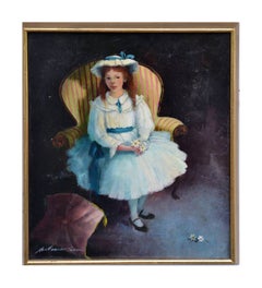 Ritratto di una ragazza in abito blu