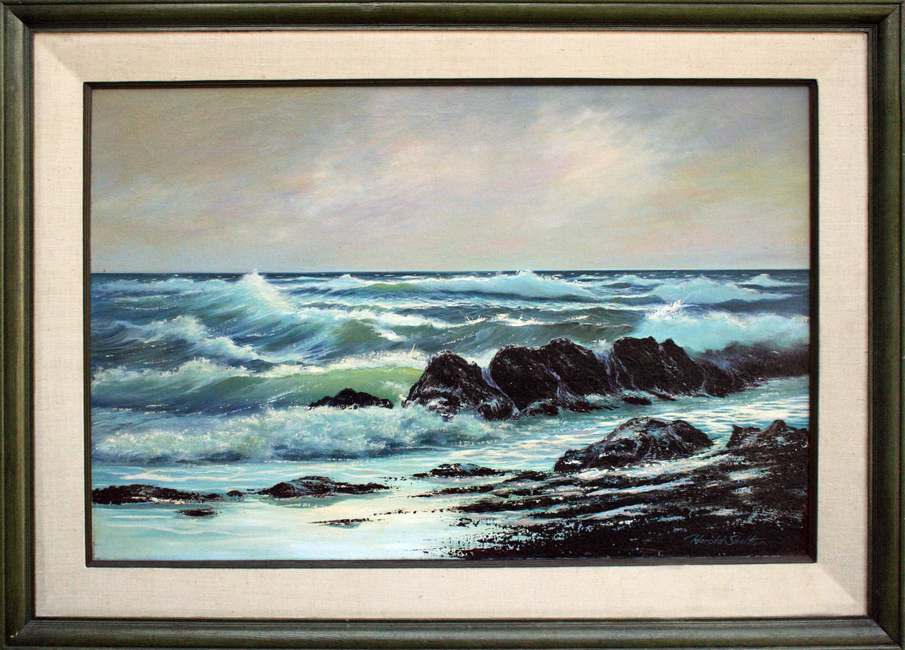 Near Point, Vintage Large Scale Carmel California 1970s Seascape, Harold Shelton