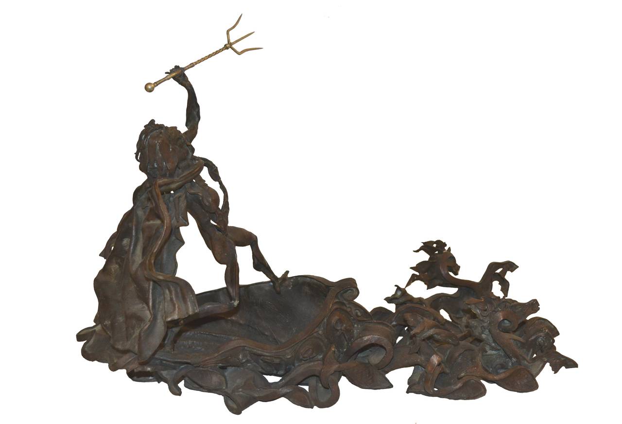 Escultura de bronce de mediados de siglo -- La furia de Poseidón - Sculpture de Daniel Albert Harris