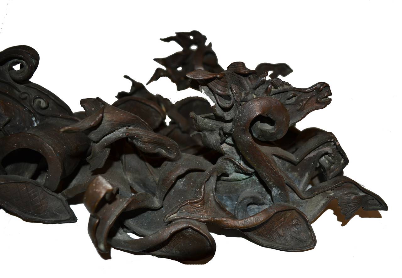 Bronze-Skulptur aus der Mitte des Jahrhunderts – Poseidonfell  im Angebot 2