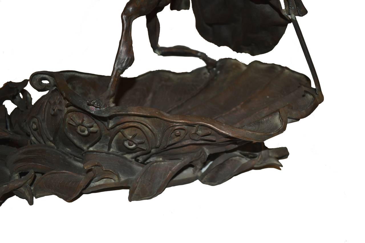 Bronze-Skulptur aus der Mitte des Jahrhunderts – Poseidonfell  im Angebot 3