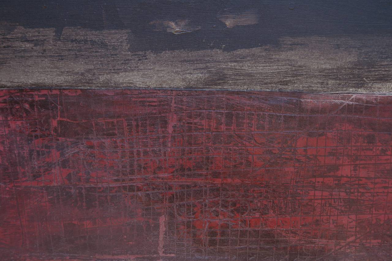 Rotes Meer, Zwei Monde Abstrakt – Painting von Sasha Rogers
