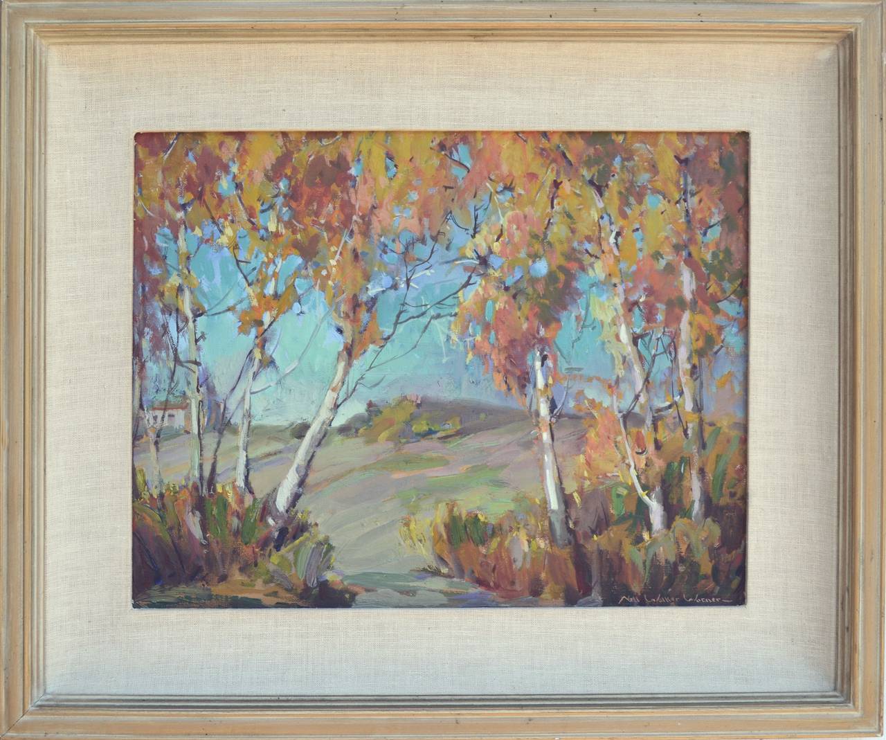 Nell Walker Warner Landscape Painting - Mid Century Sycamore Canyon, Carmel Valley Landscape with Trees