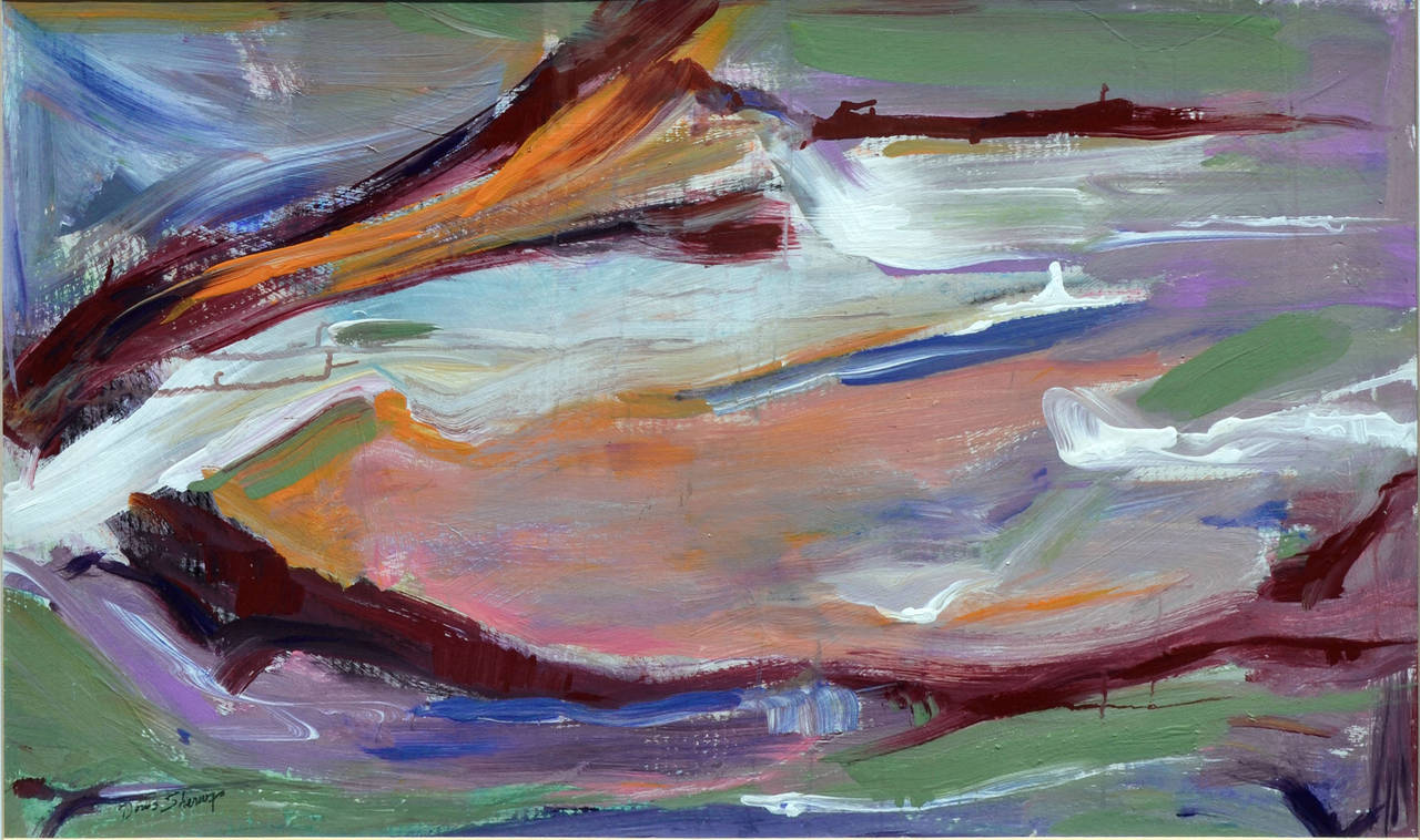 Engaging the Flow Abstract - Painting by Doris Sherwyn