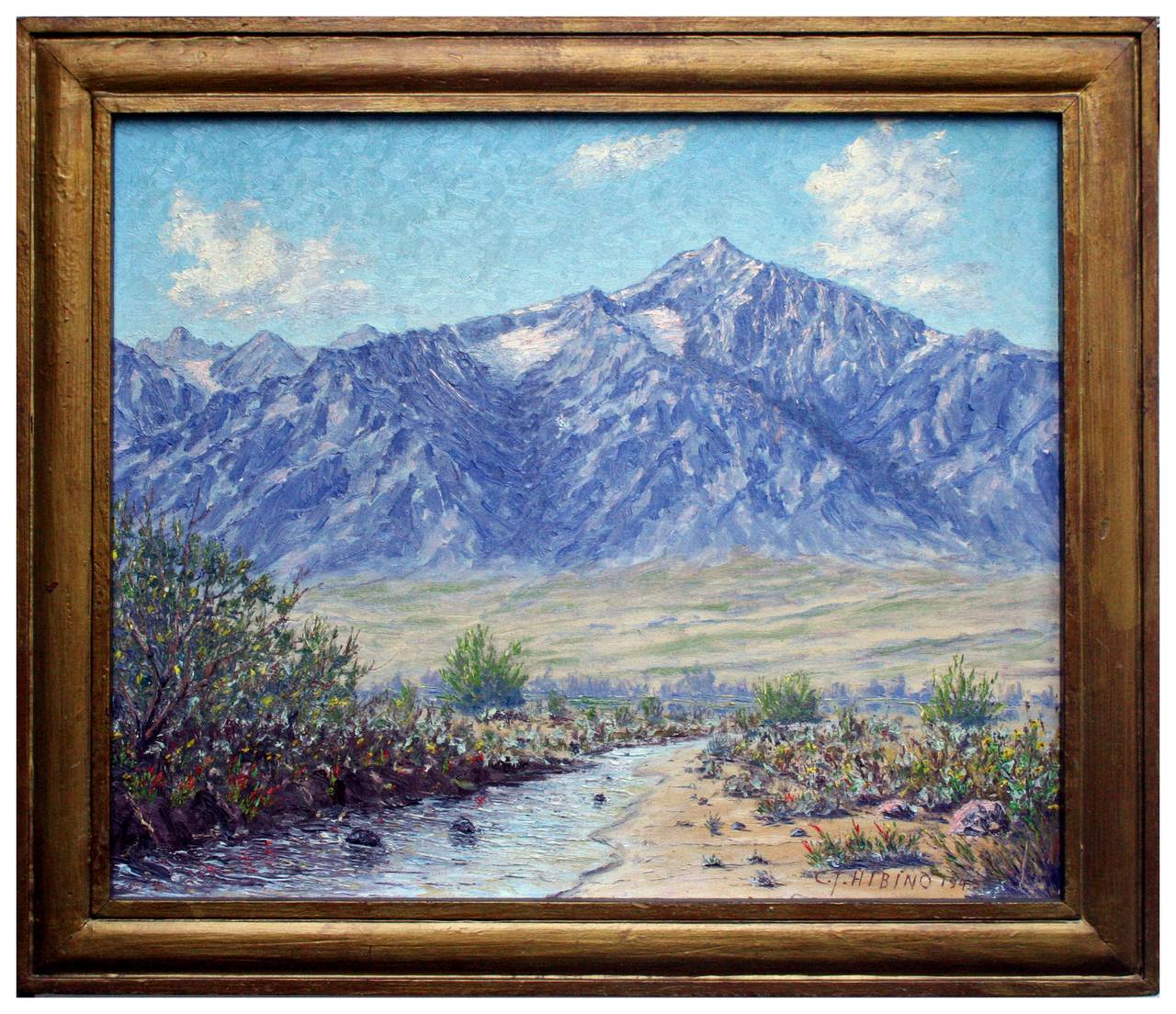 Carl Hibino Landscape Painting - Mt. Williamson from Manzanar, 1945