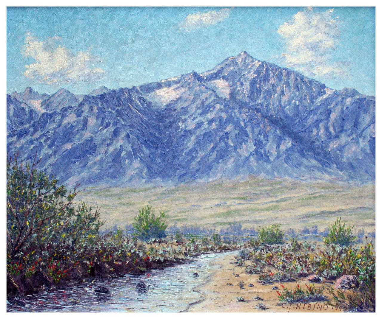 Mt. Williamson from Manzanar, 1945 - Painting by Carl Hibino