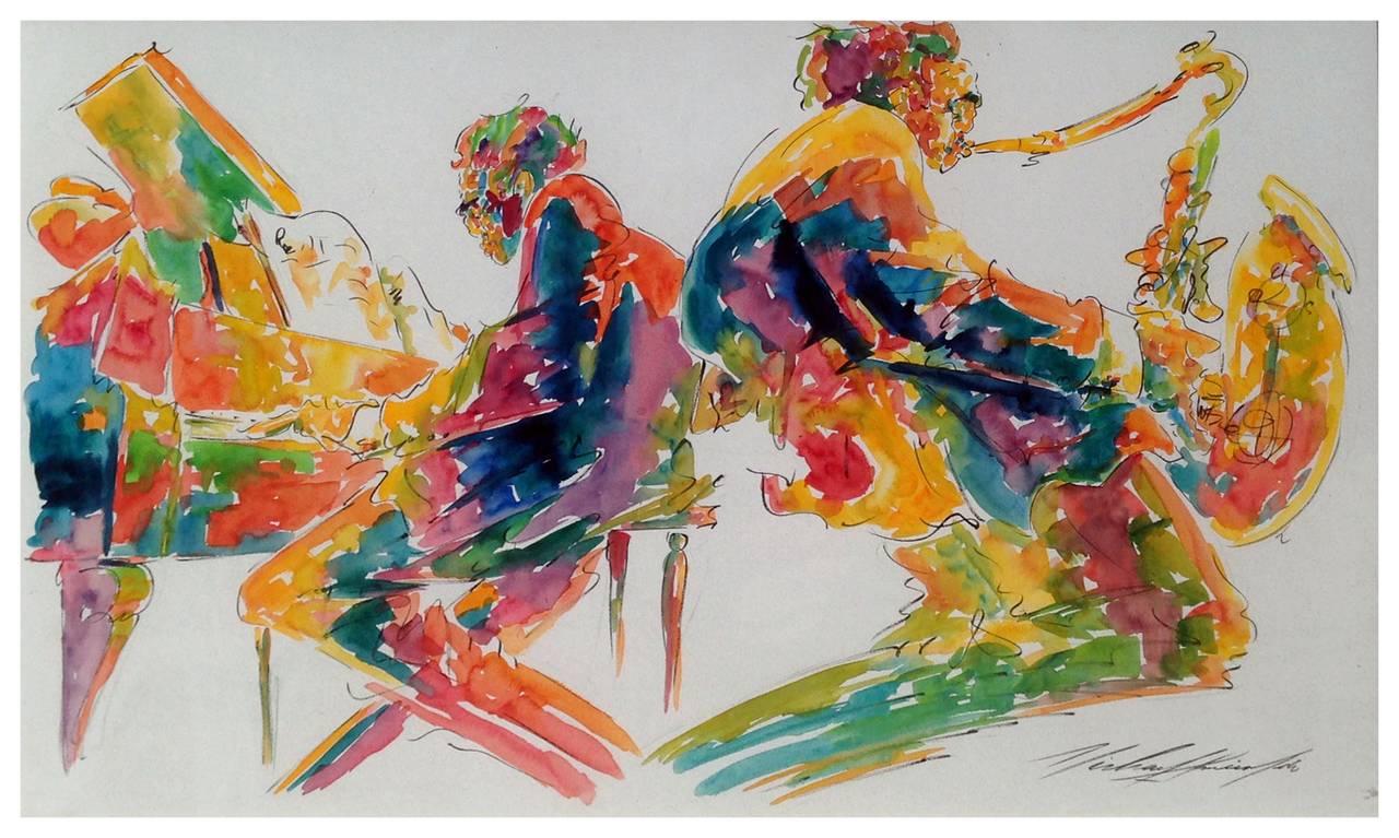Michael Smiroldo Jazz Musicians, Painting For Sale at 1stdibs