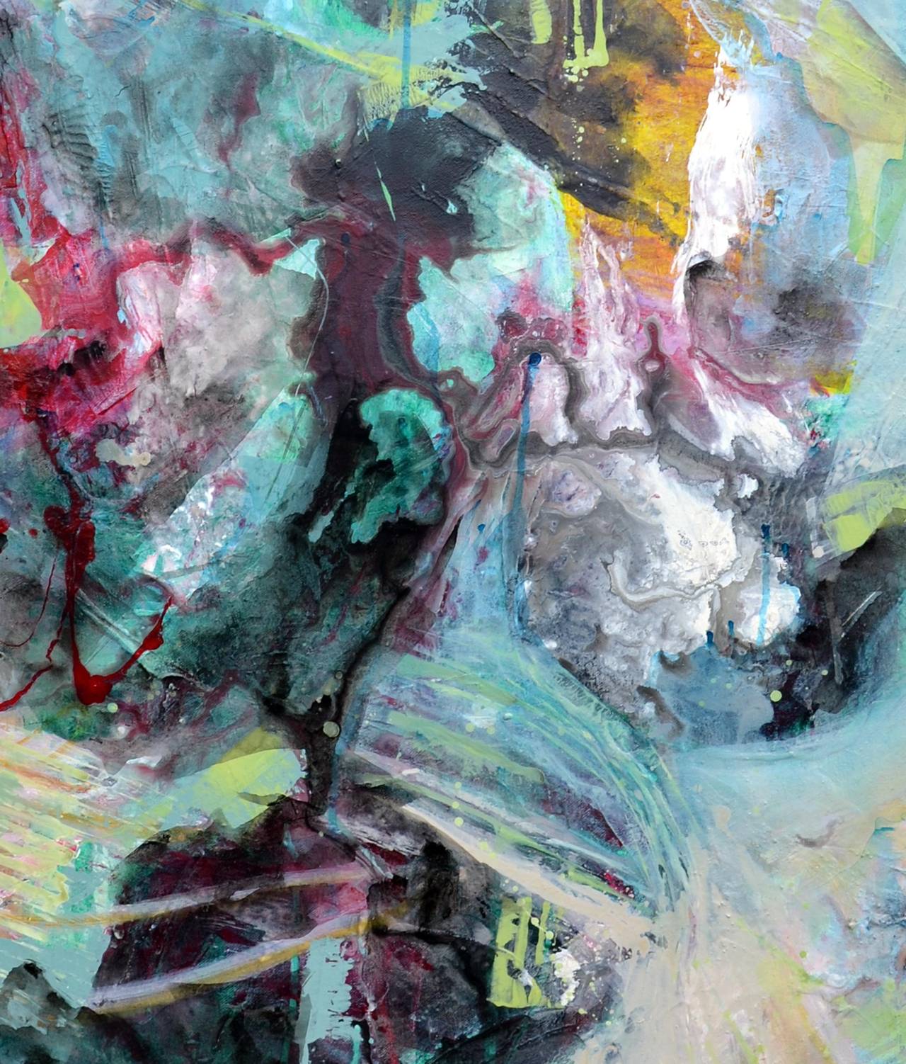 Falling Together, astratto contemporaneo multicolore su larga scala - Painting di Unknown