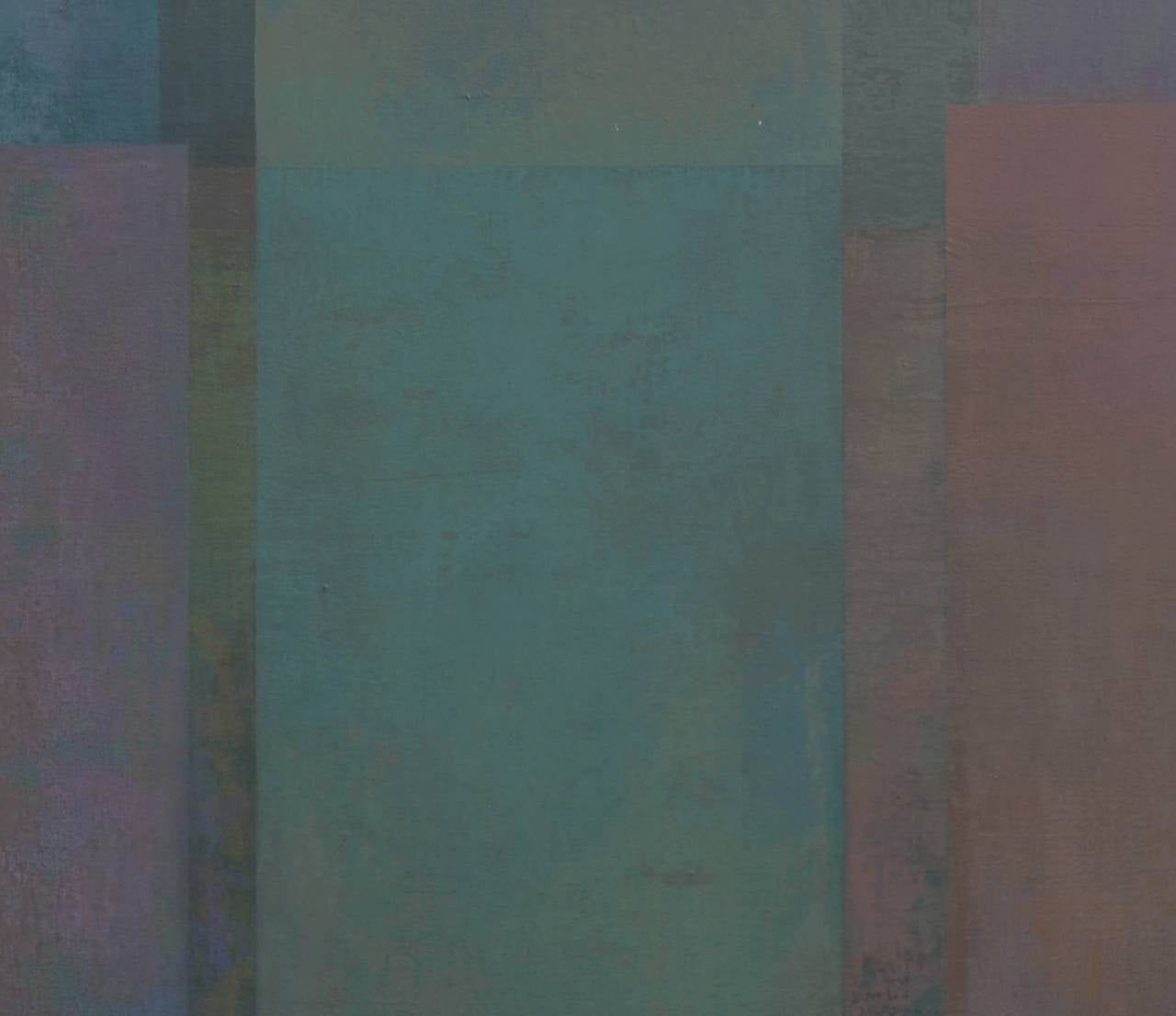 Teal, Deep Purple, Sage and Terra Cotta Abstract