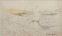 Early 20th Century Shoreham Downs Landscape Drawing