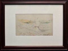 Vintage Early 20th Century Shoreham Downs Landscape Drawing 