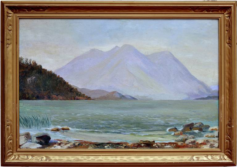 Maragret Rogers Landscape Painting - Clear Lake, California, 1920 Margaret Rogers "Jolly Daubers"