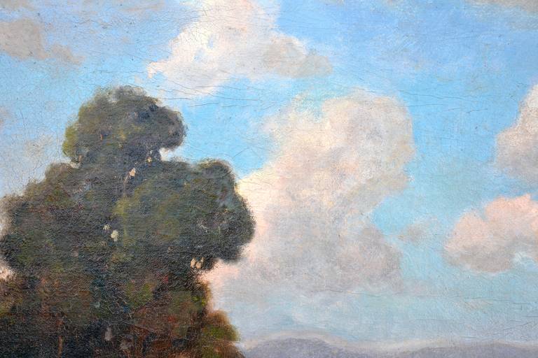 Veduta di fine Ottocento del monte Tamalpais Paesaggio John Perry 1870s - Painting di John Calvin Perry
