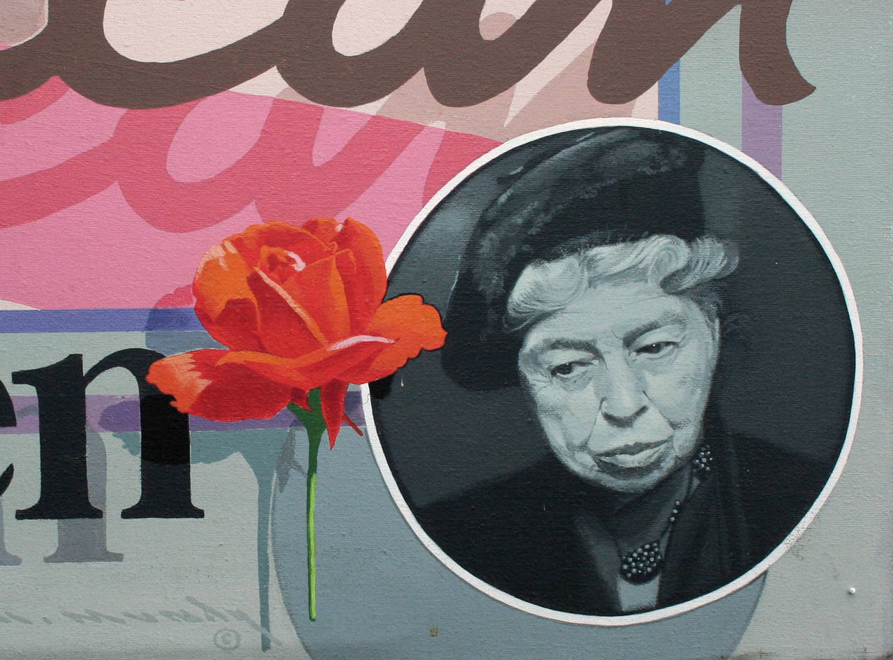 Patrioti donna Harriet B. Stowe, Eleanor Roosevelt, Amelia Earhart, Clara Barton - Painting Pop Art di Charles Warren Mundy