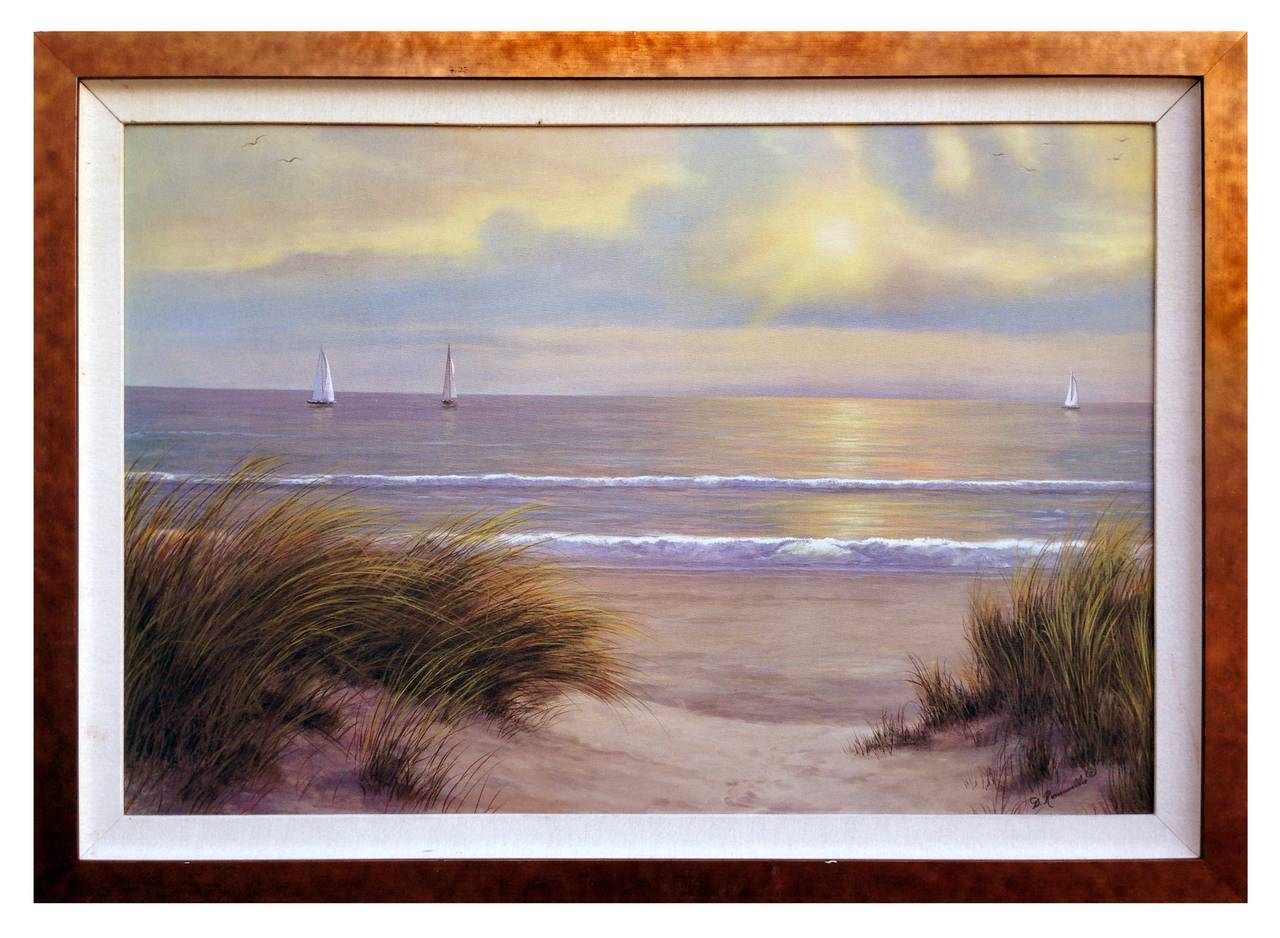 Diane Romanello Landscape Painting - "Gentle Breeze" Sailing Seascape