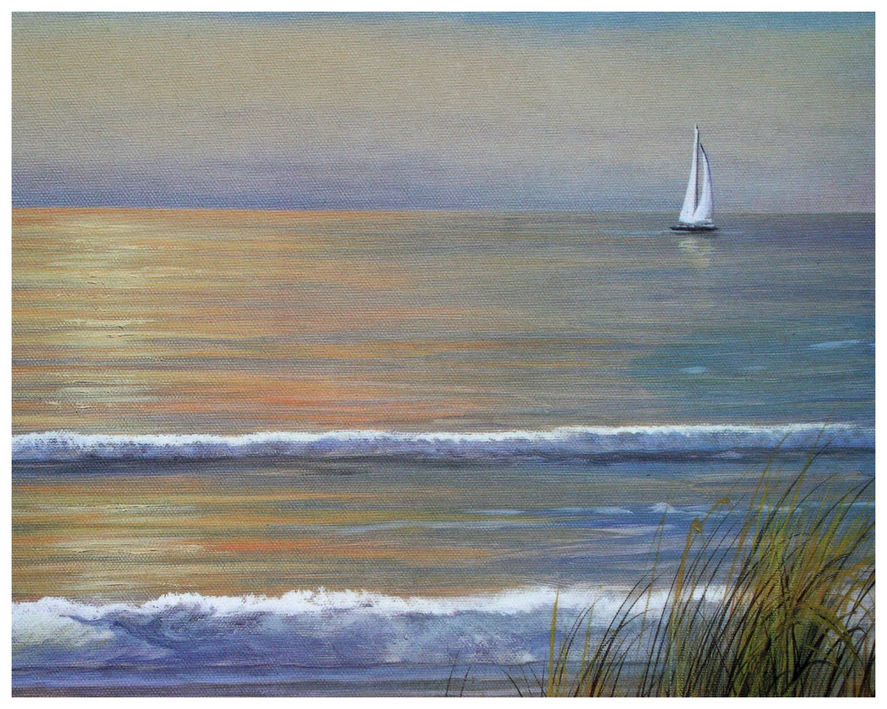 SEASCAPE SAILING ART PRINT  Summer Vista by Diane Romanello 28x38 Coastal Poster 