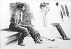 Early 20th Century Young Golfer Figurative