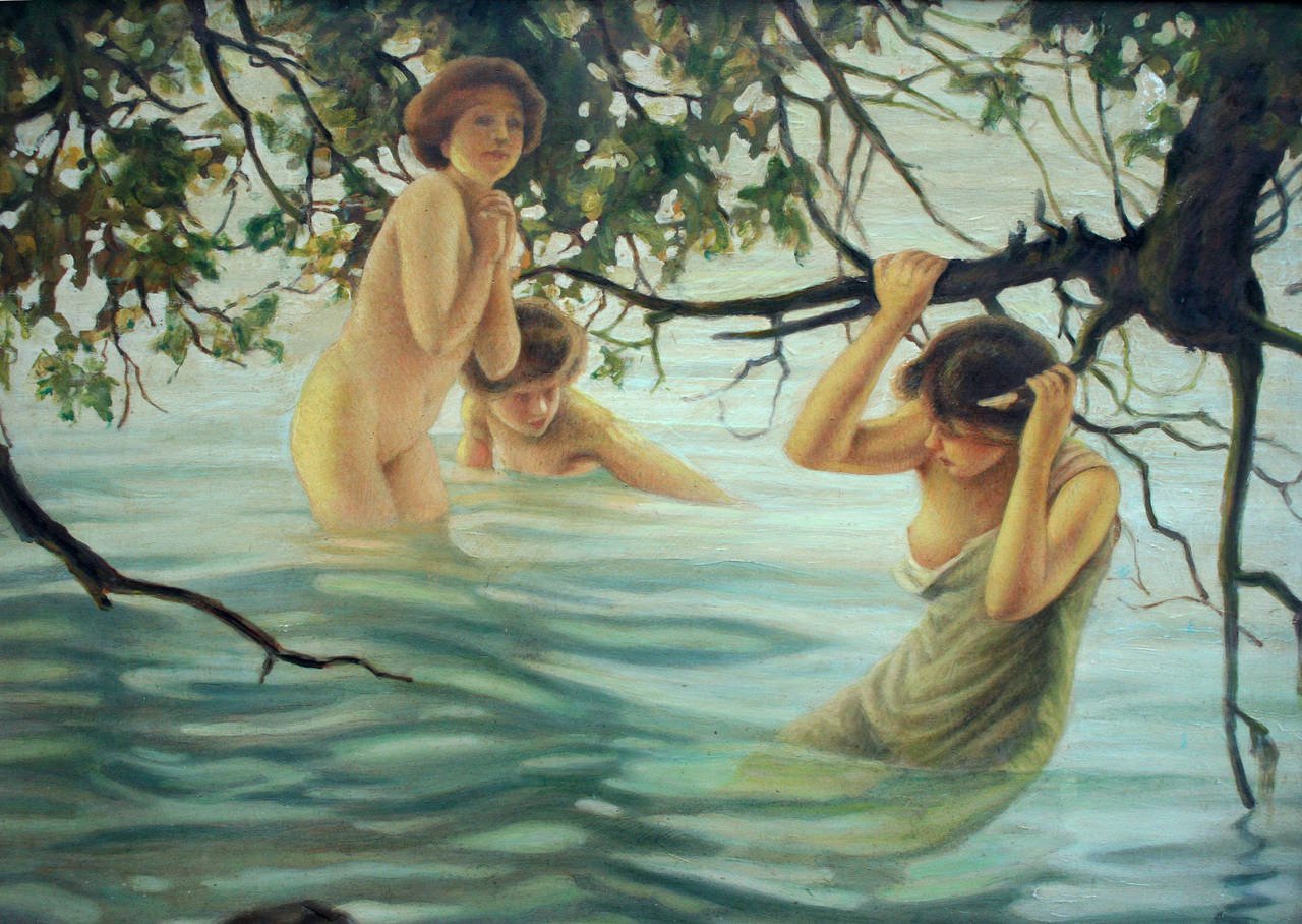 The Bathers, 1930 - Painting by Piero Tamo