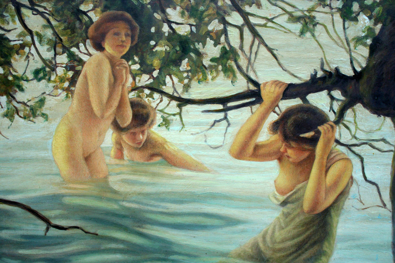 The Bathers, 1930 - Impressionist Painting by Piero Tamo