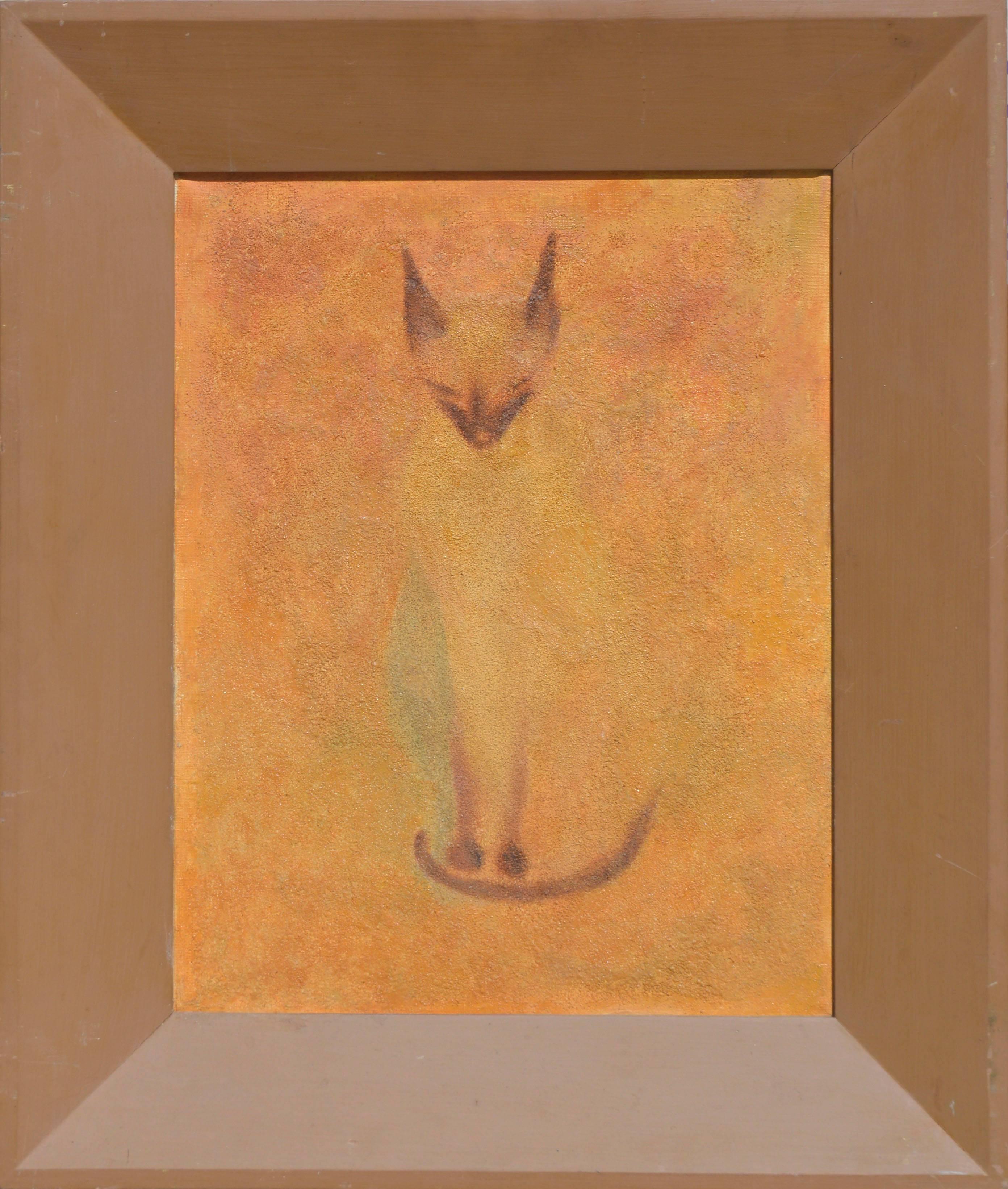 Mid Century Modernist Siamese Cat, 1953 - Painting by Jack Boynton