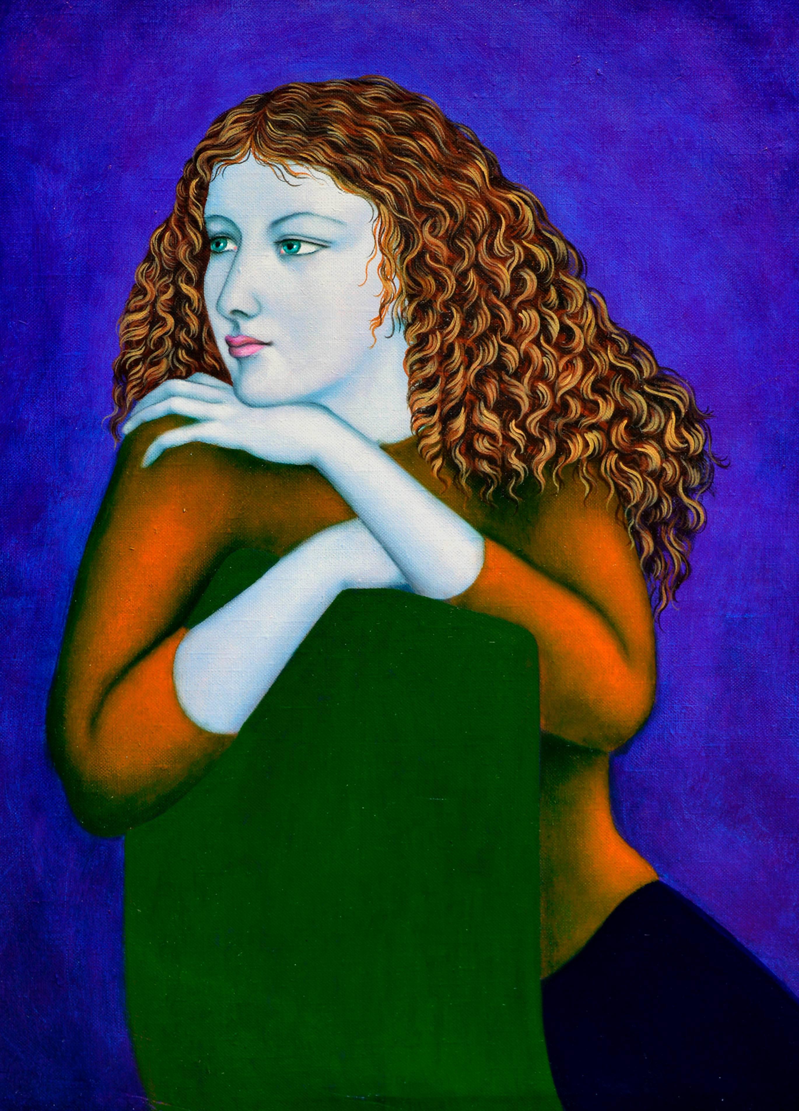 Red Haired Girl - Painting by Alexander E. Anderson