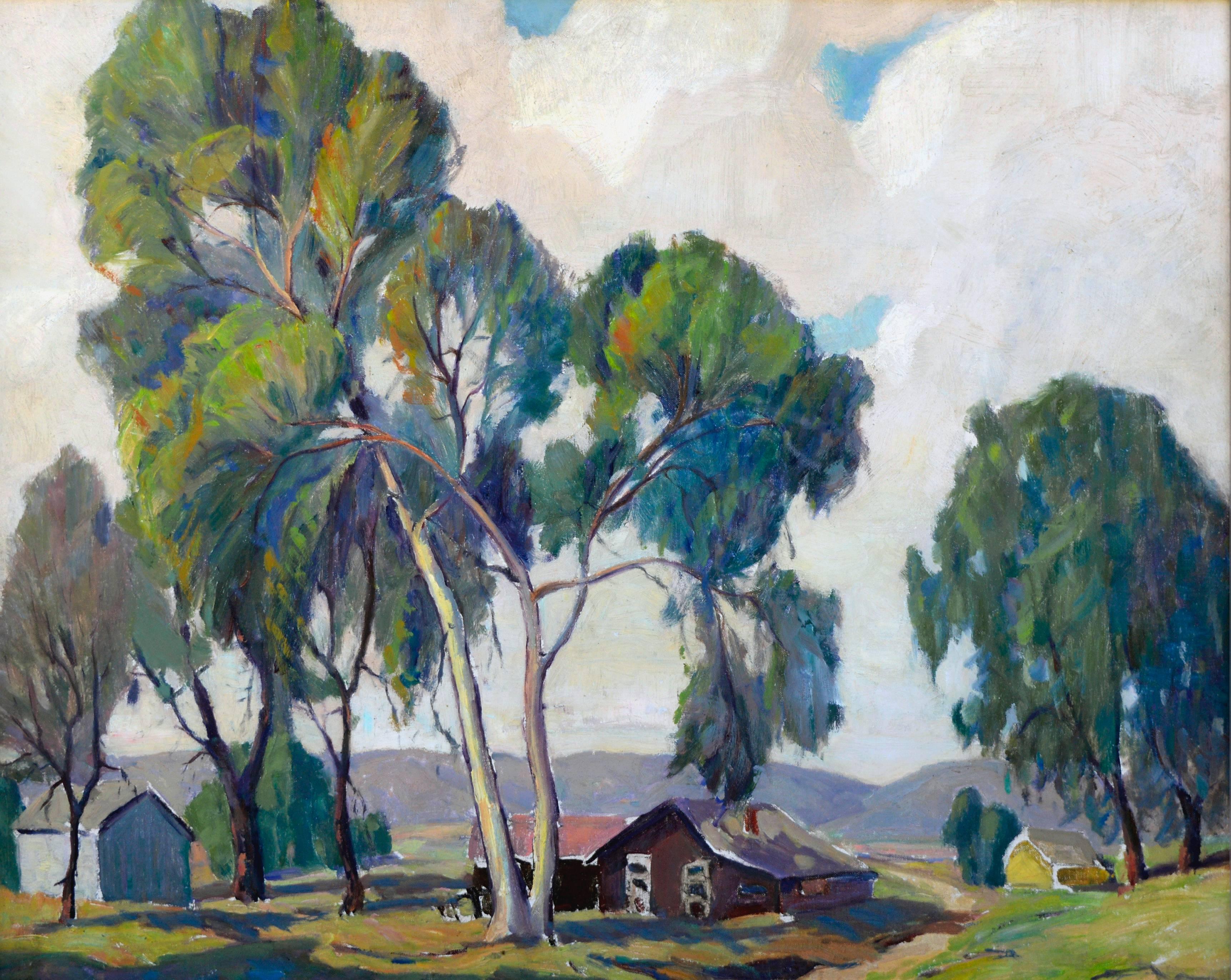 Farm in the Hills Landscape  - Painting by Marie Boening Kendall