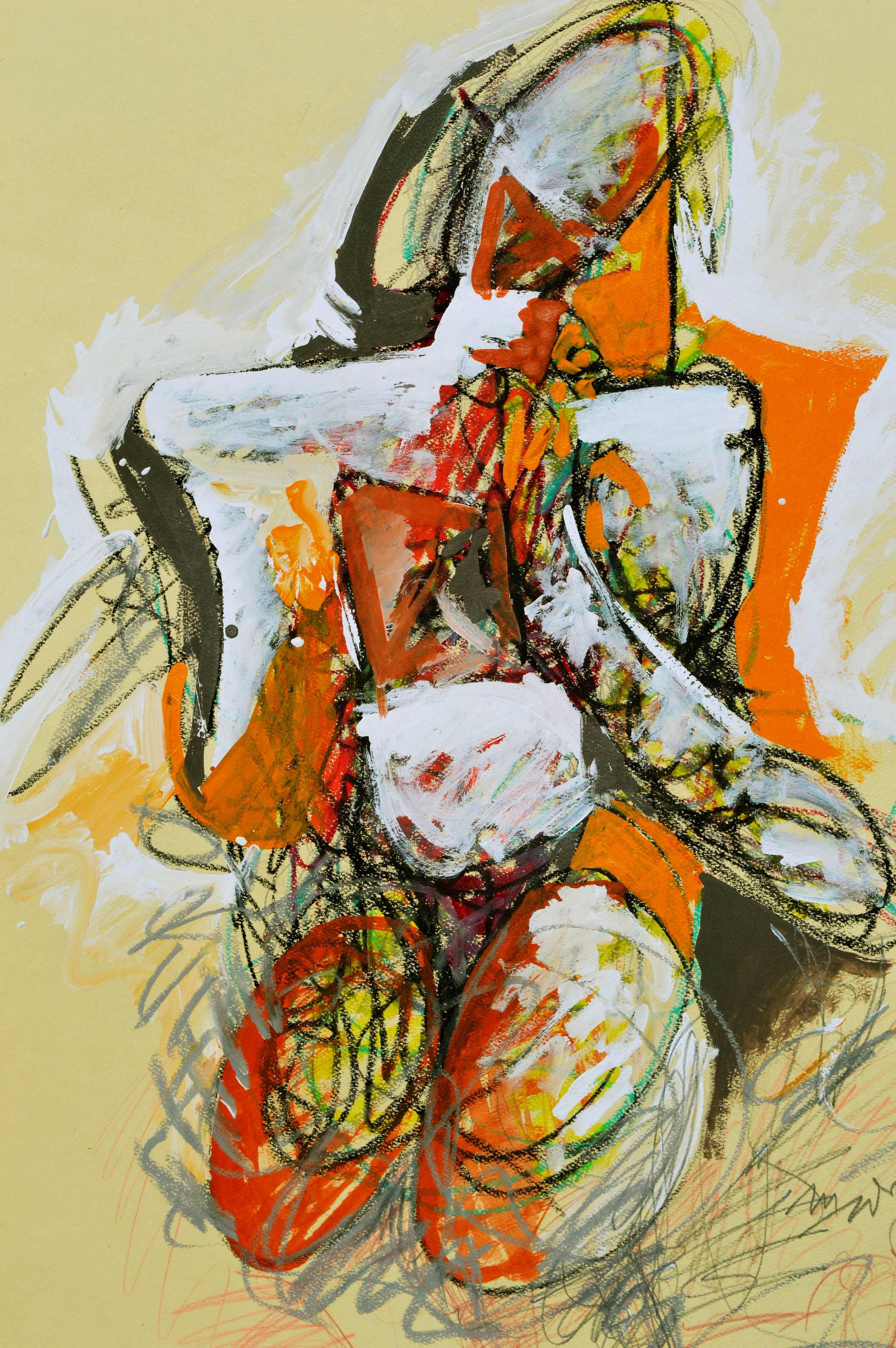 Michael William Eggleston Figurative Painting – Abstrakt-expressionistische Figur 