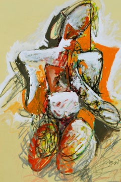 Vintage Abstract Expressionist Figure 