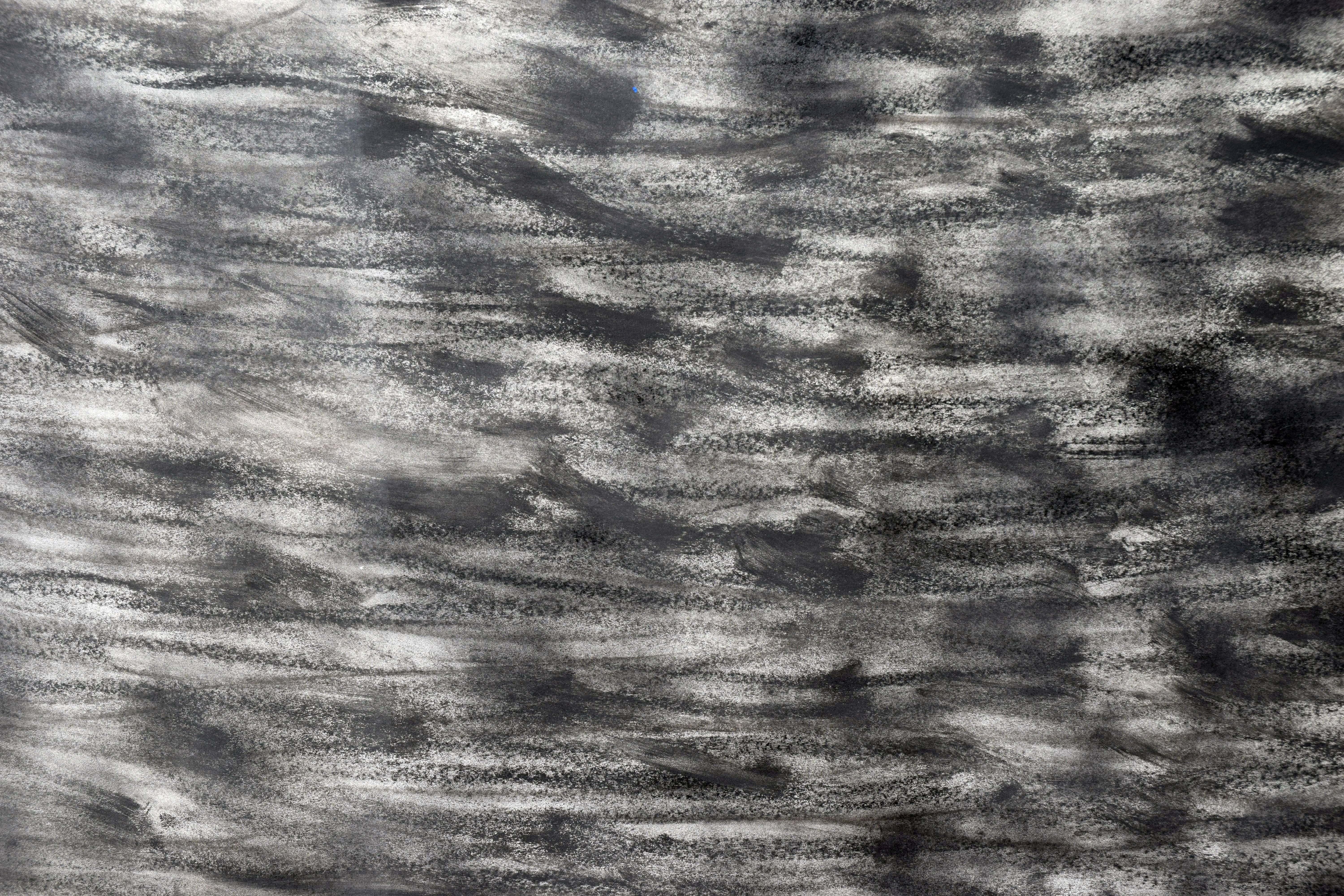 Mid Century Modern Black Texture Minimalist Horizontal Abstract  - Painting by Michael Dee Cookinham