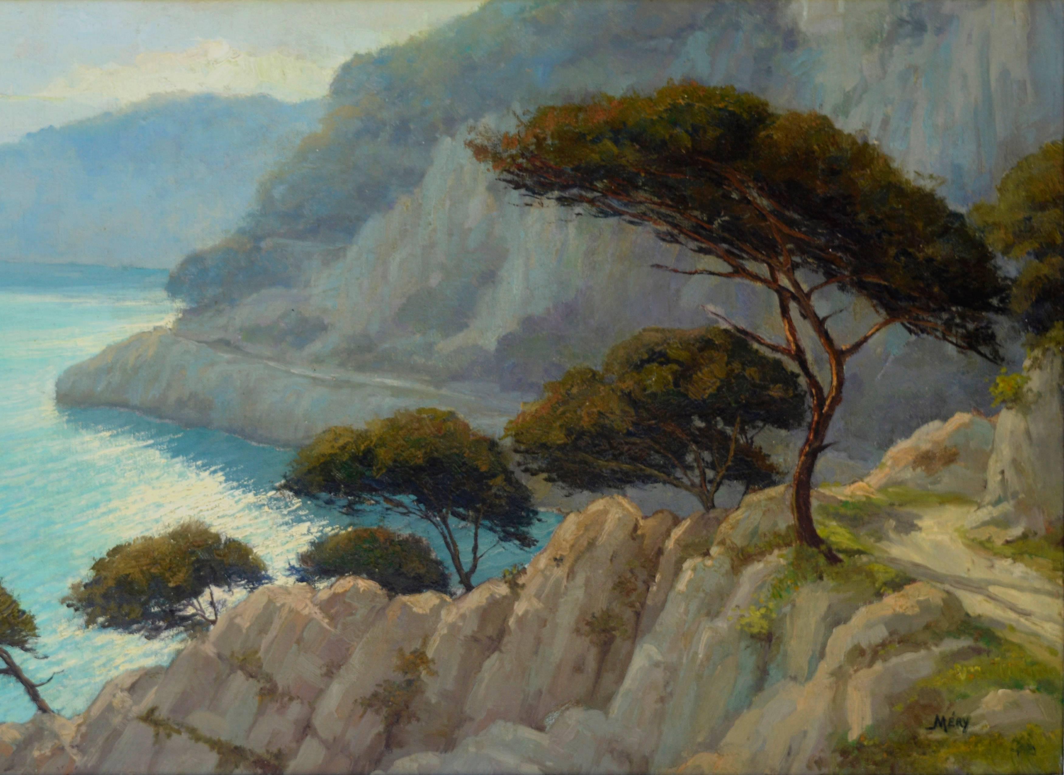Capo d'Antibes - Painting Impressionismo di Louis Mery