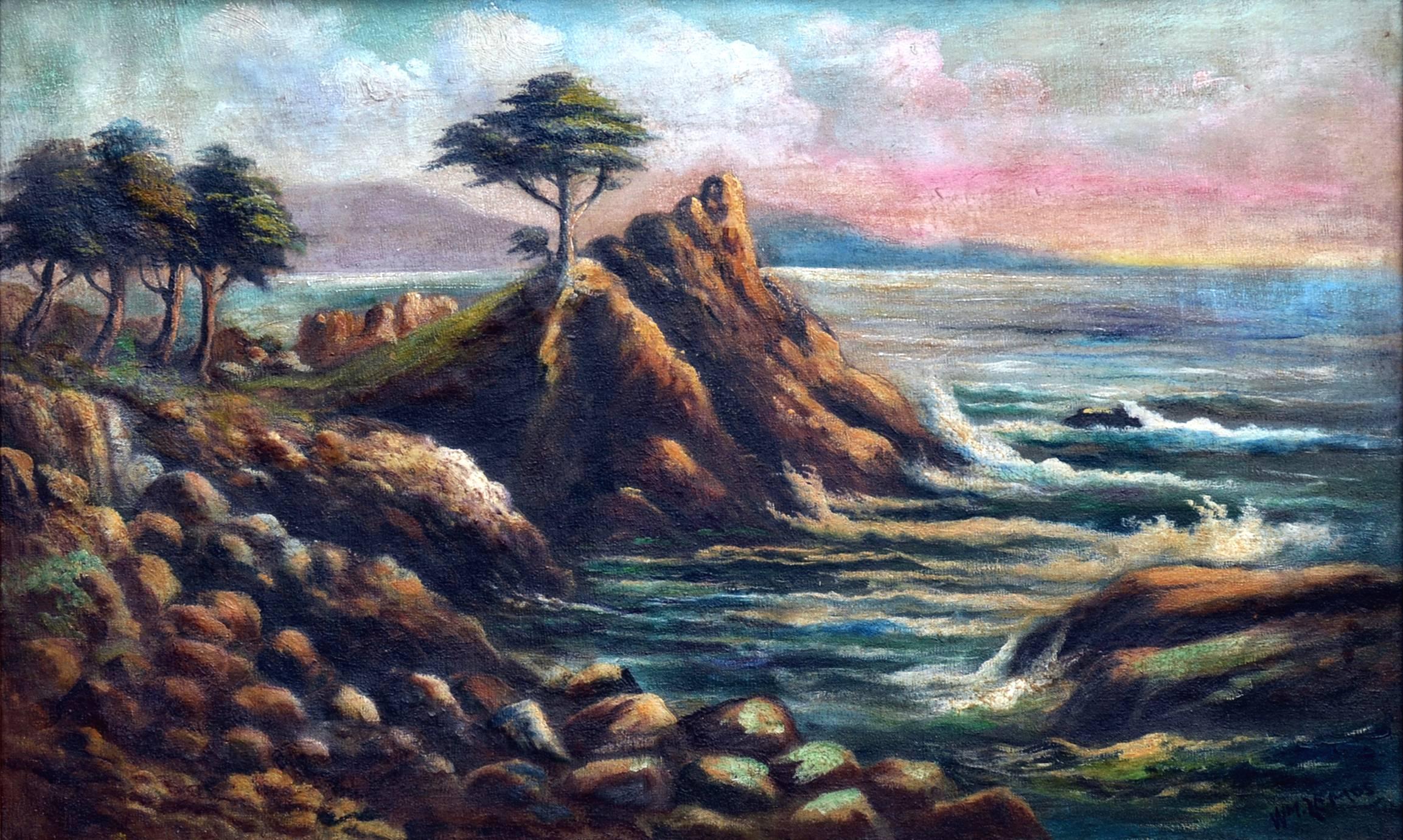 Cypress Point by William Lemos - Painting by William M. Lemos