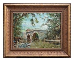 Old Napa Bridge, Mid-Century Monticello Stone Bridge Wine Country Landscape