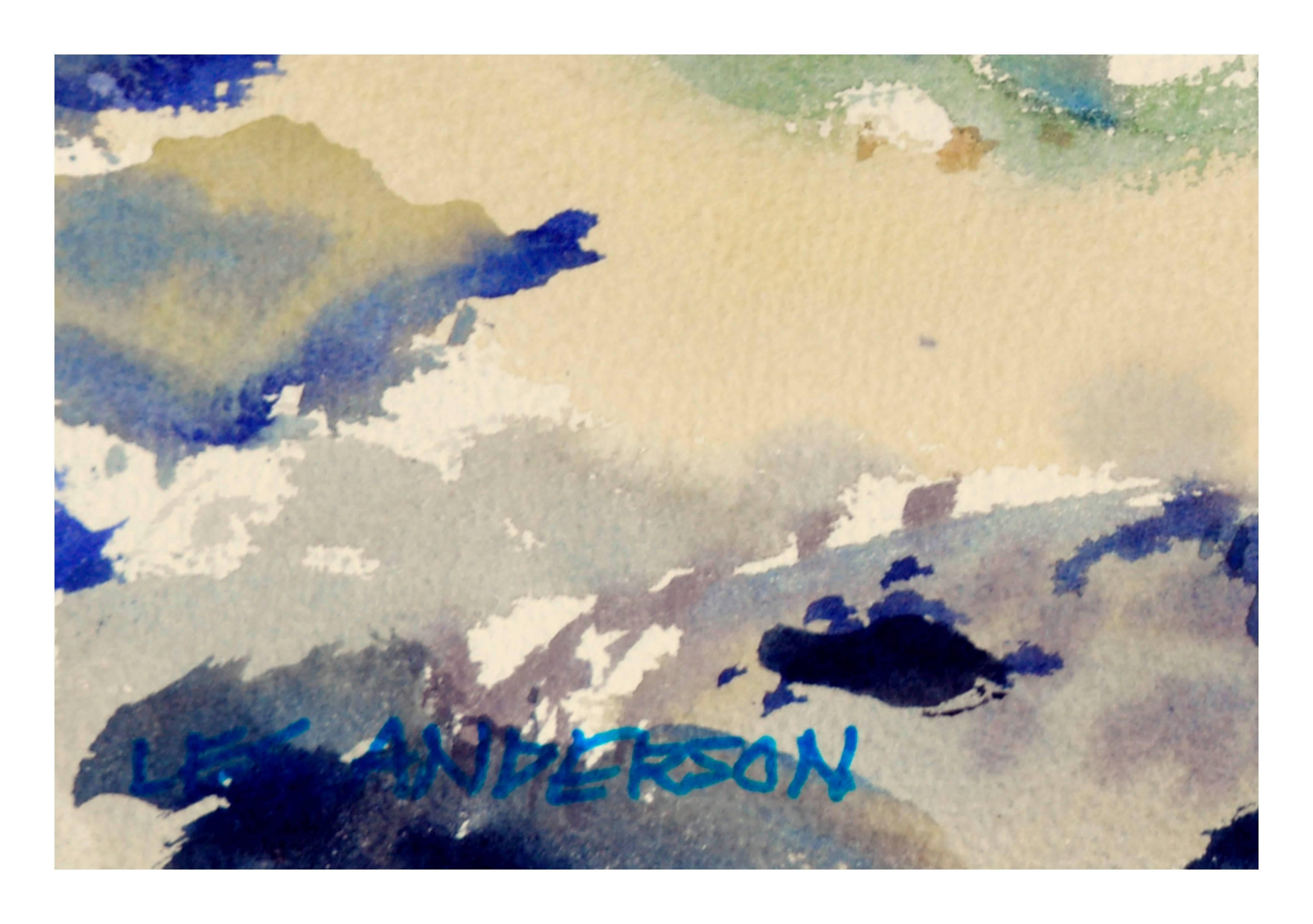 Big Sur Pastel Seascape - Impressionist Painting by Les Anderson
