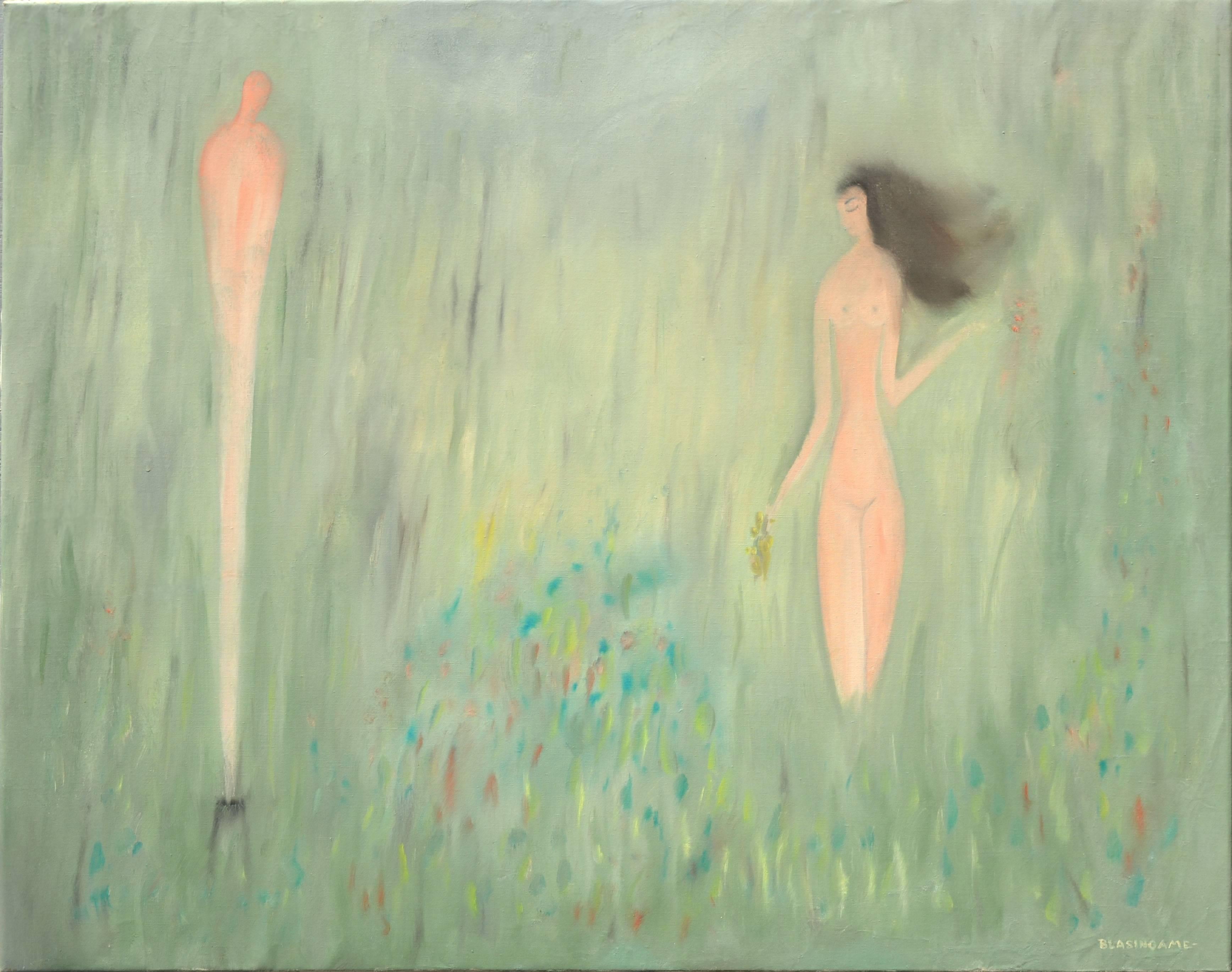 Two Spring Figures - Painting by Marguerite Blasingame