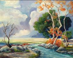 Paesaggio autunnale di metà secolo, Docce sotto le colline di San Gabriel di Aletha Martin