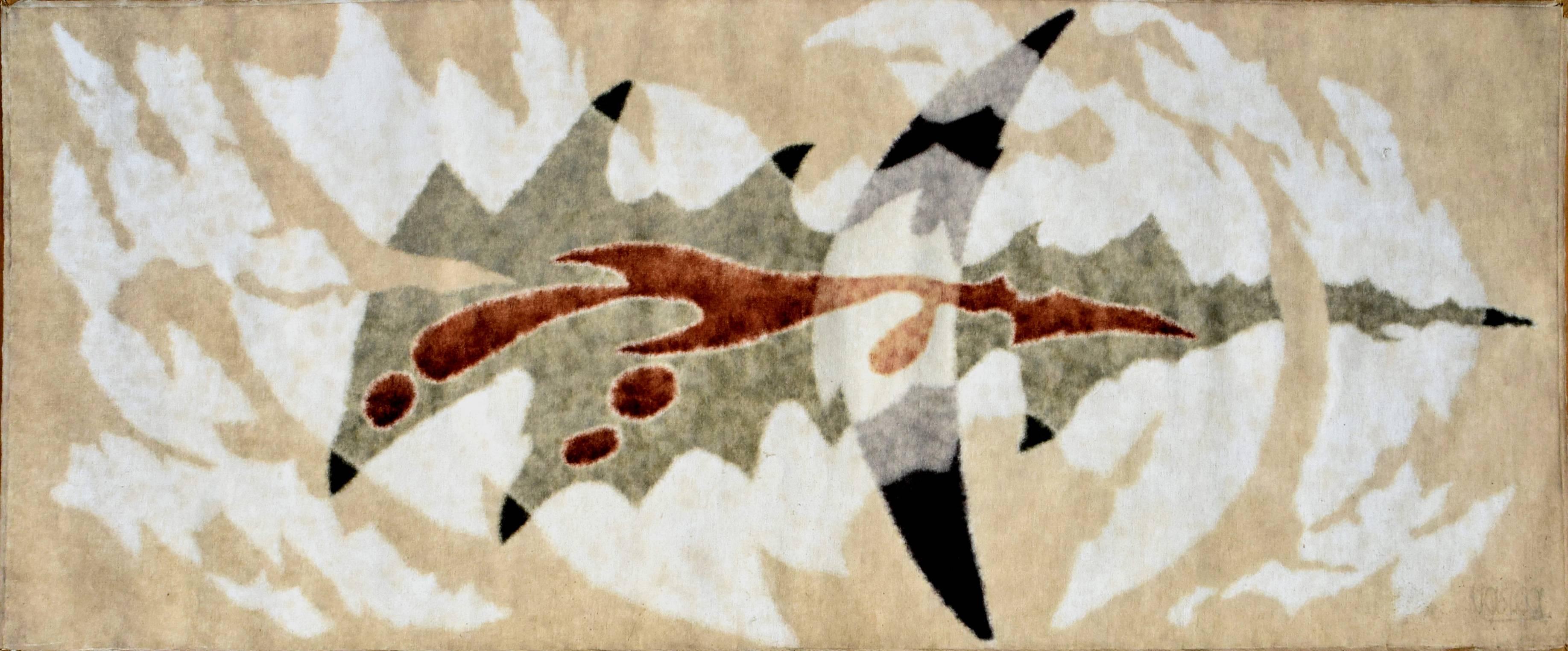  Grande échelle abstraite horizontale couleur terre du milieu du siècle dernier de Joseph Vasica 