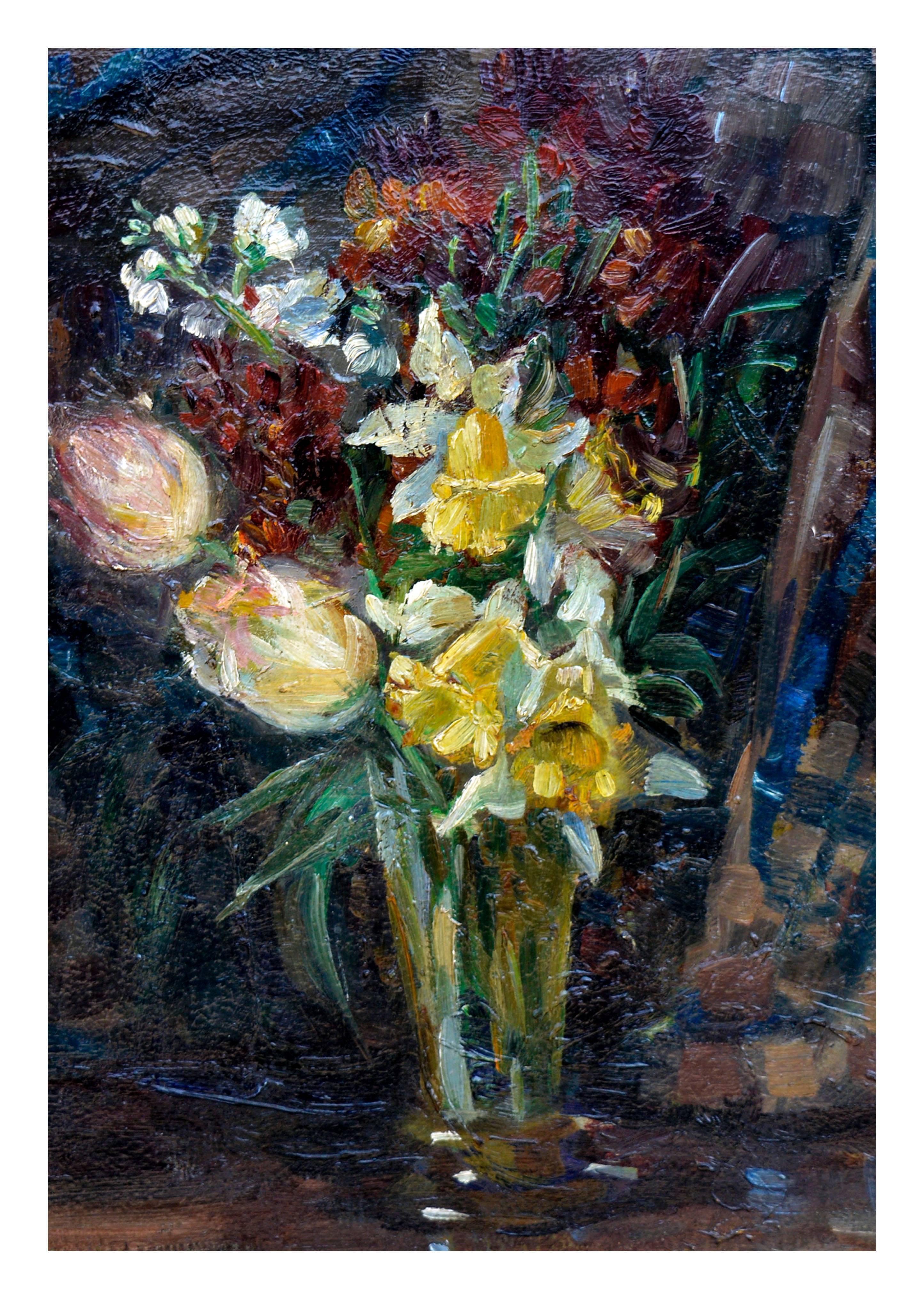 Blumenstrauß Stillleben des späten 19. Jahrhunderts  (Impressionismus), Painting, von Elizabeth Von Wundt