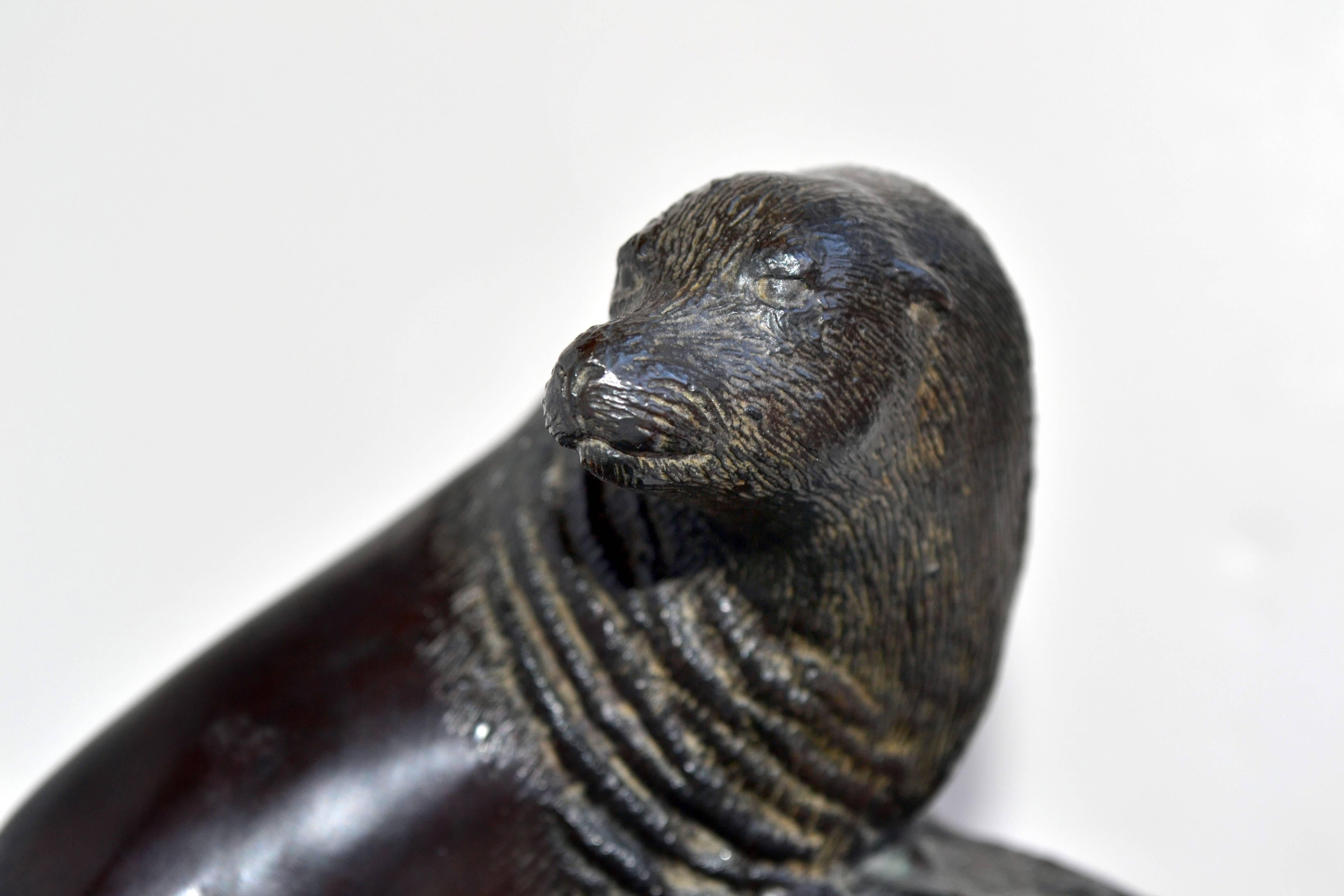 bronze seal sculpture
