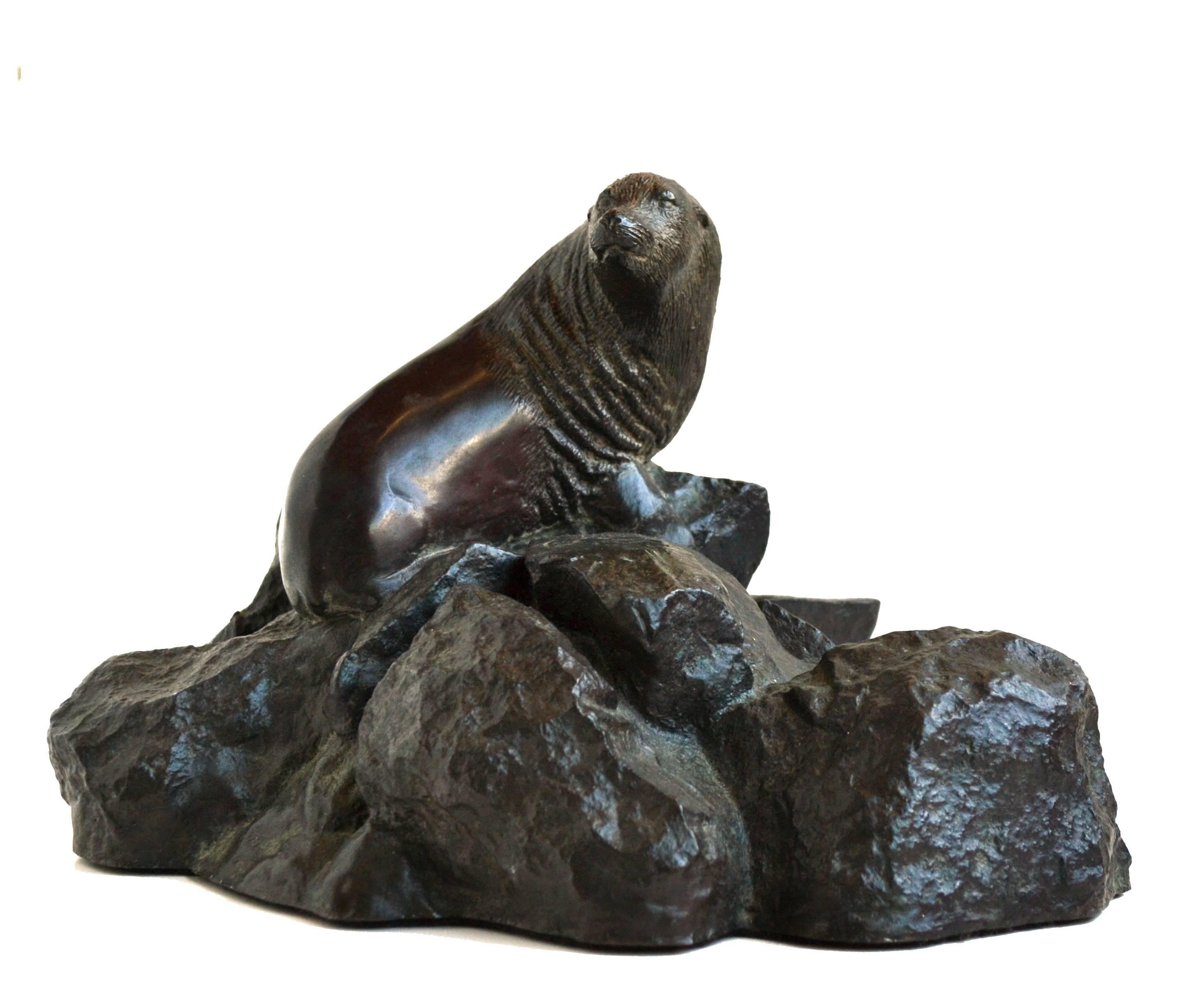 Trent L. Meyer Figurative Sculpture - Seal Rock and Sea Lion