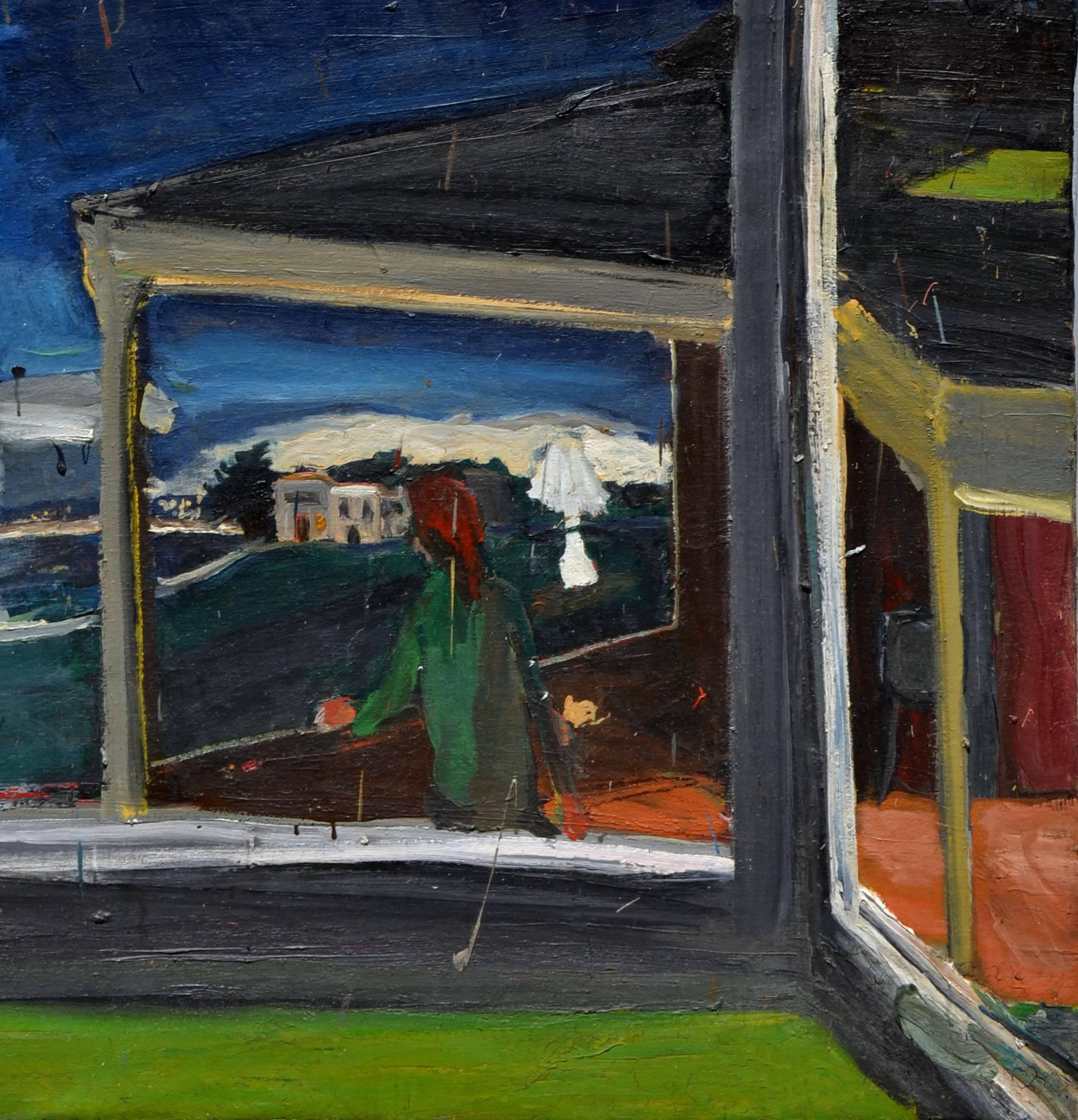 The Lookout, San Francisco, figurativ-abstrakte  (Abstrakter Expressionismus), Painting, von Sally Kissinger Wilt