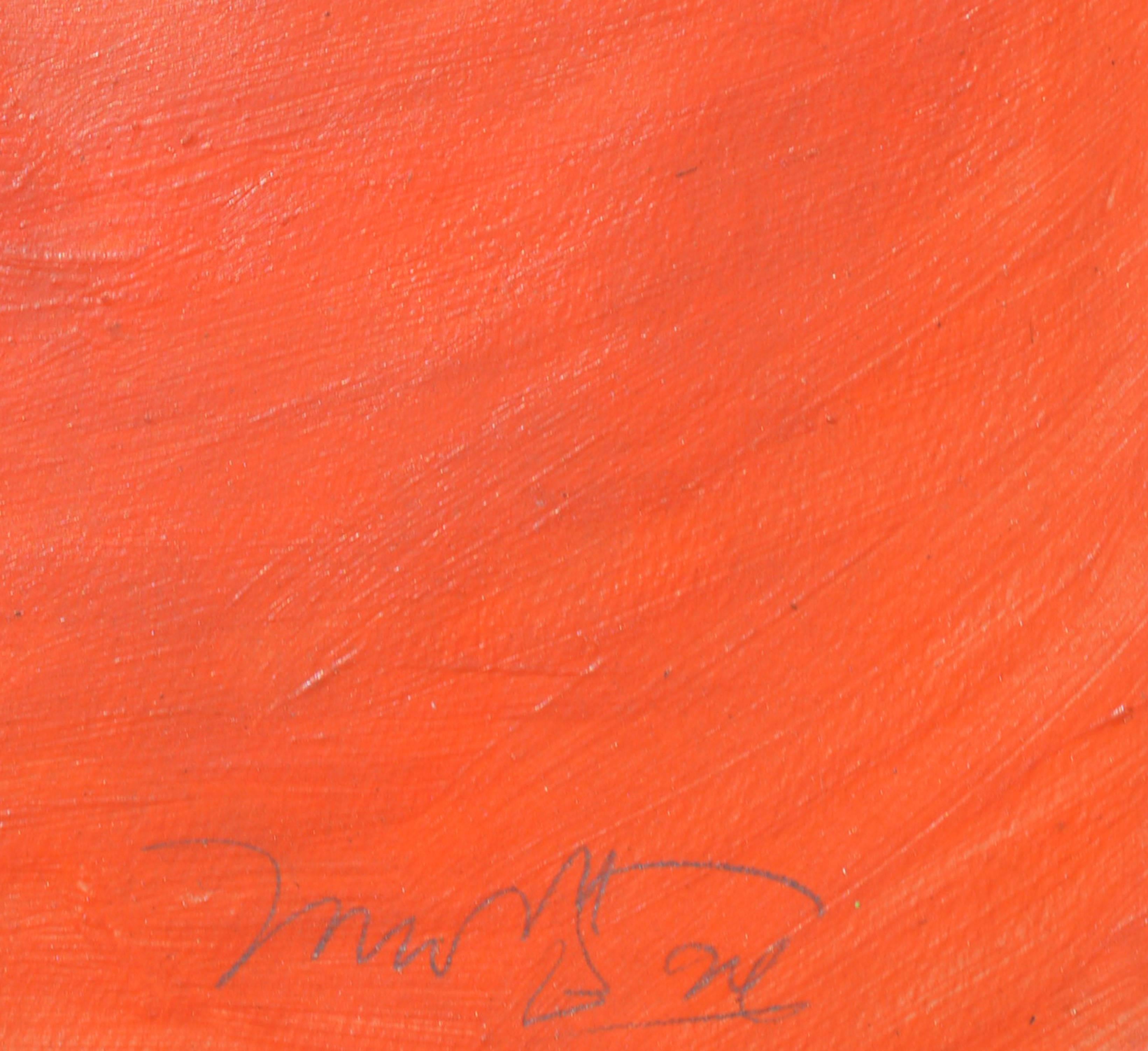 Orange Abstract Boot Maker - Red Abstract Painting by Michael William Eggleston