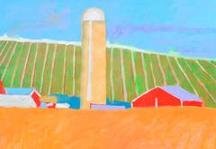 Bauernhaus und Granaie, moderne pastorale Landschaft