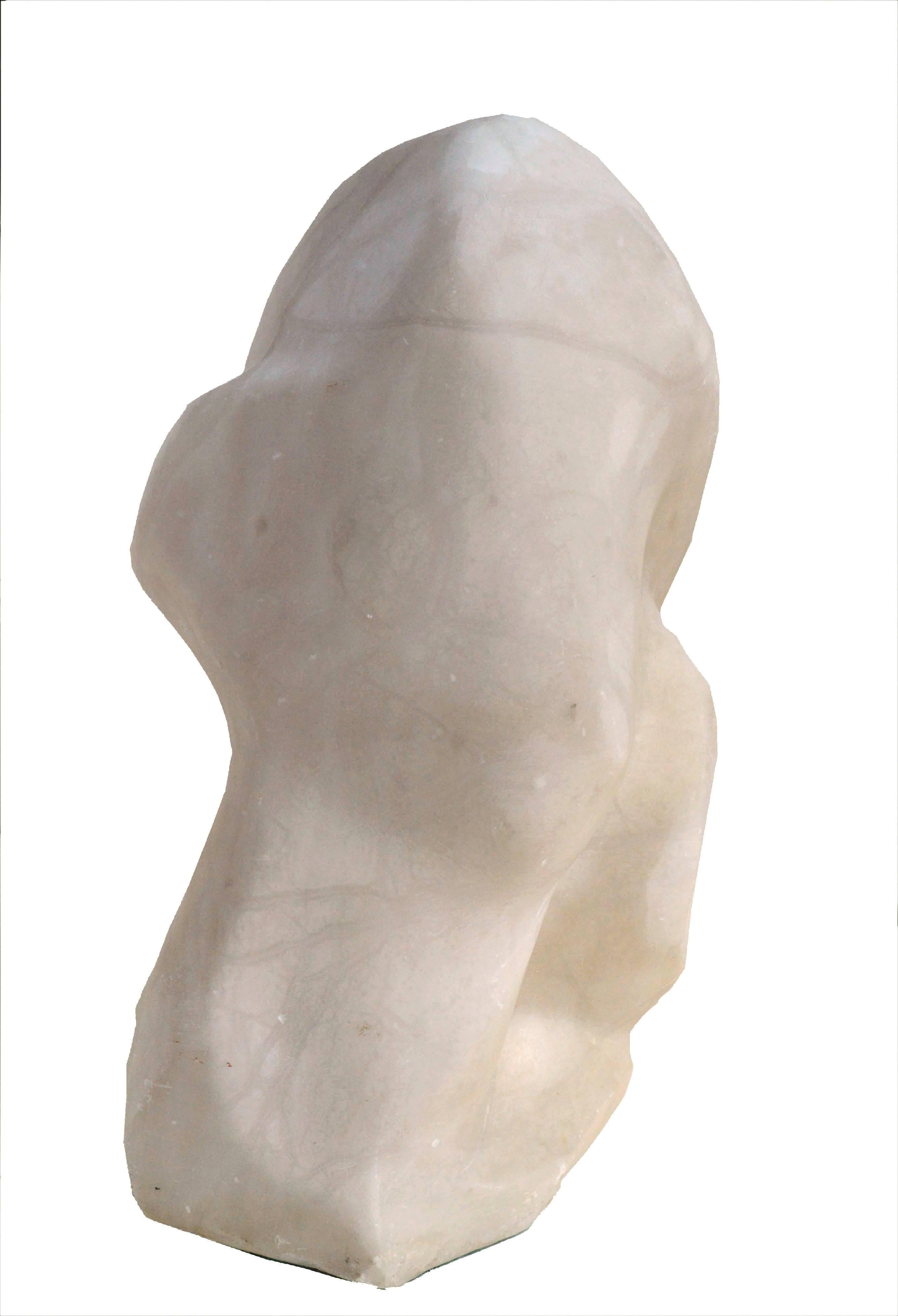 Mid Century Modern Abstract Figurative Alabaster Sculpture  - Beige Abstract Sculpture by C. Greenberg