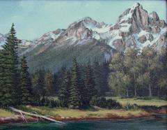 Mid Century California Mountaintops Forest Landscape by Joseph Frey